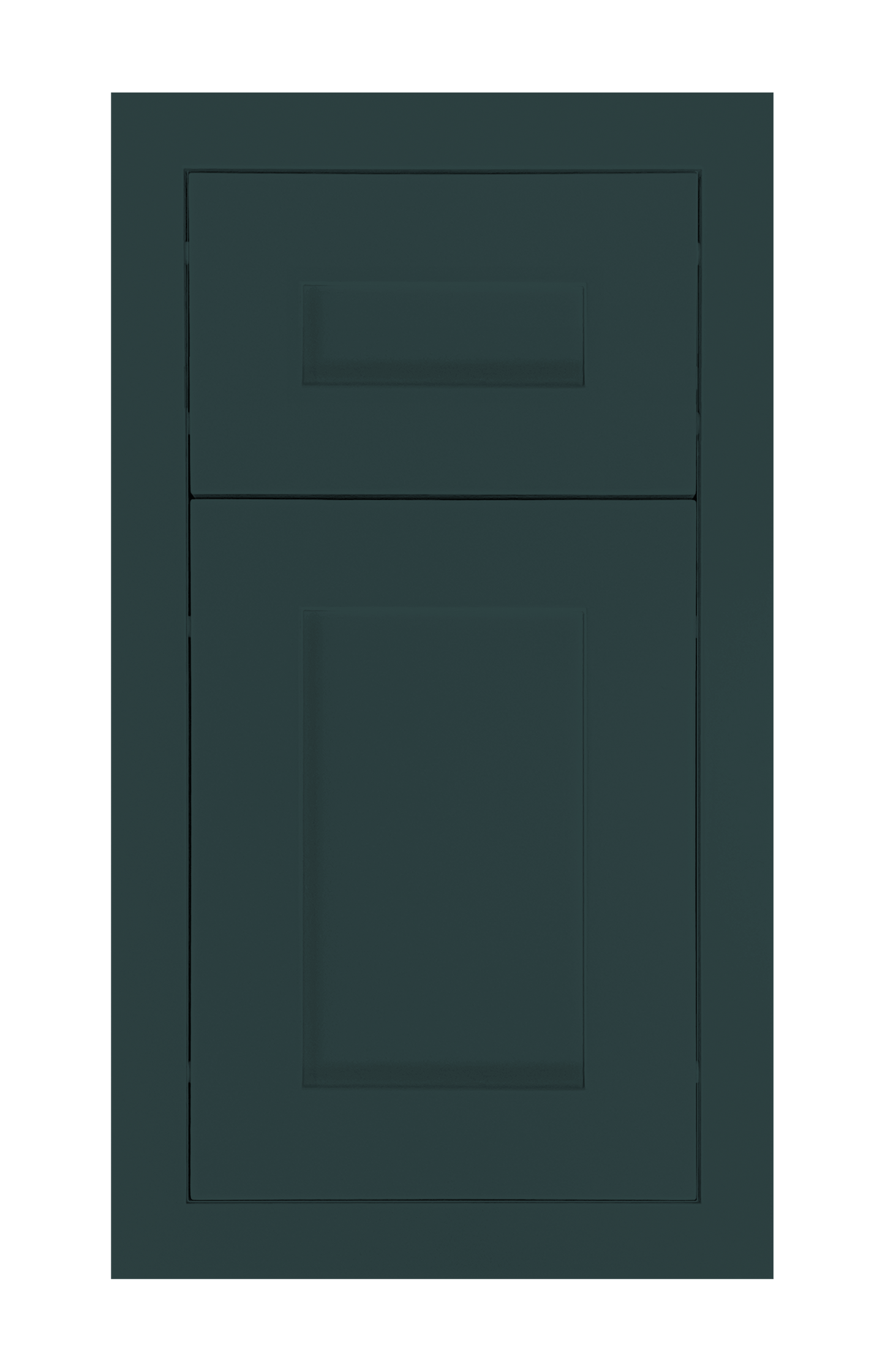 Modern Frame Shaker door sample in Billard Green by Europly