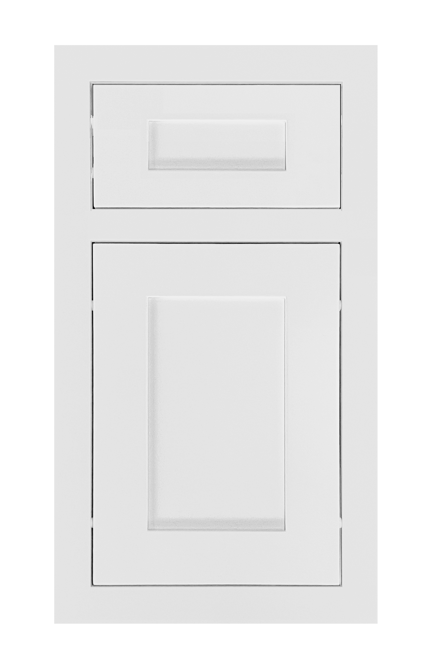 Traditional Frame Shaker door sample in Bright White by Europly