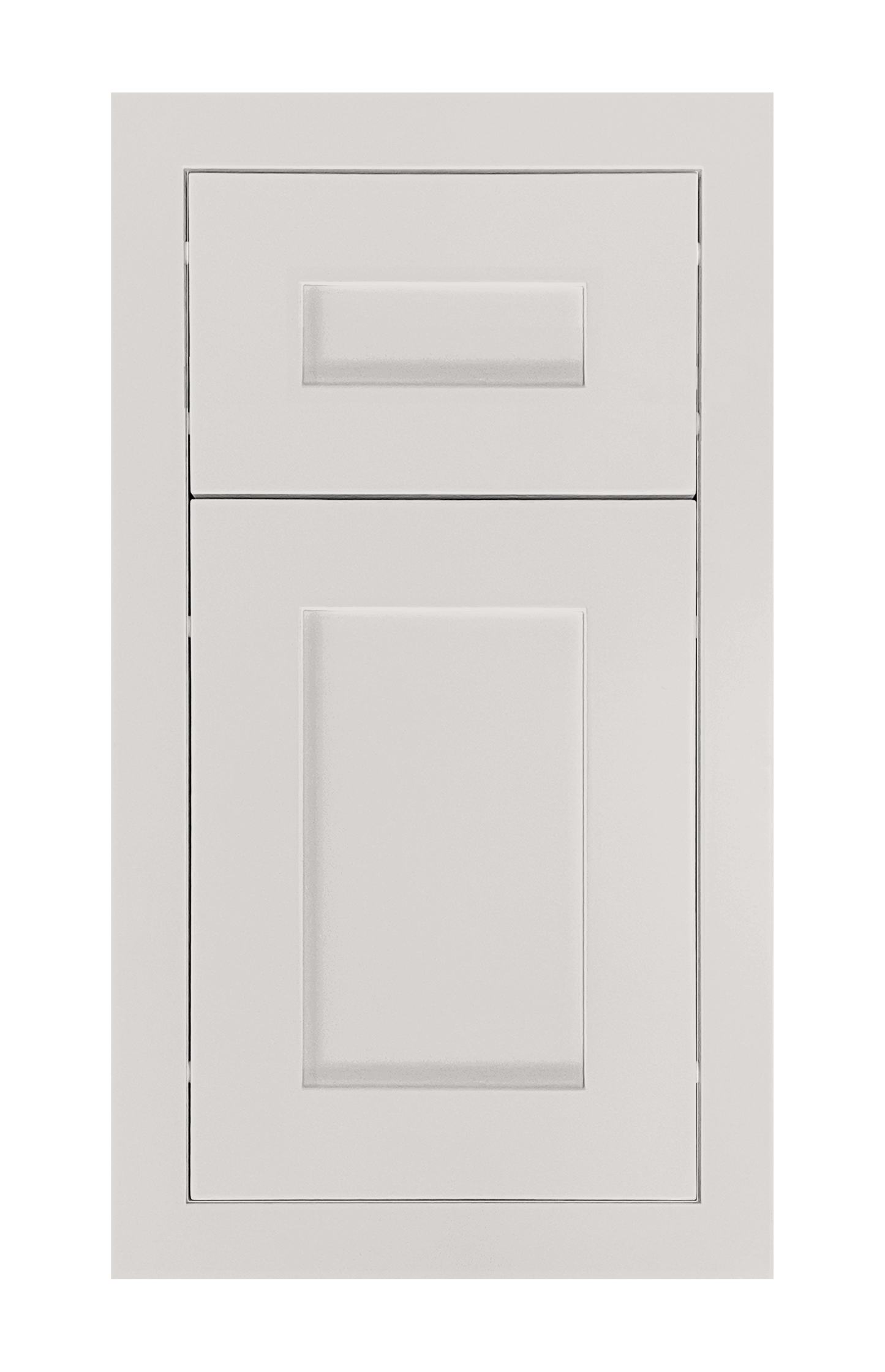 Modern Frame Shaker door sample in Pearl White by Europly