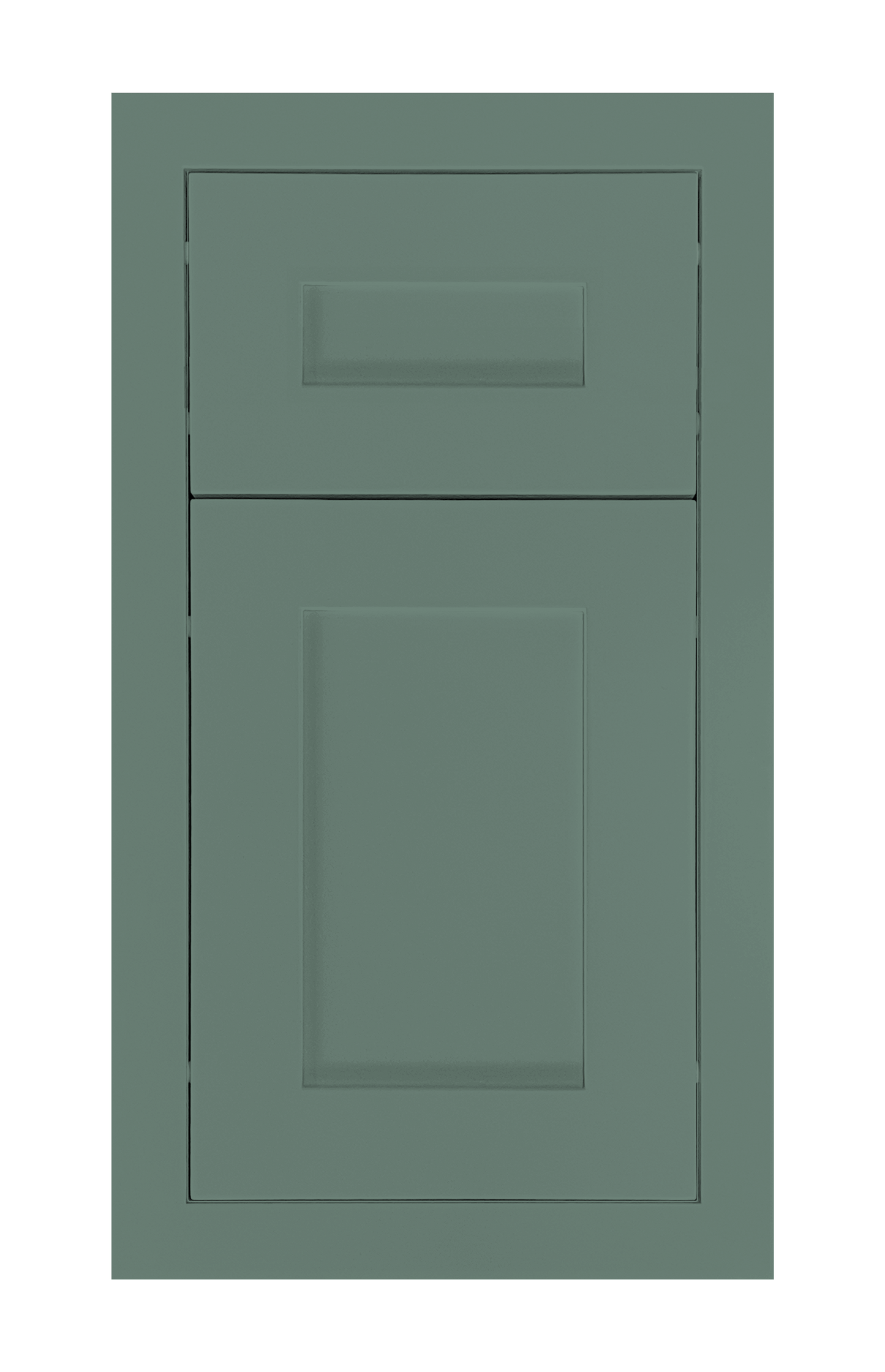 Modern Frame Shaker door sample in Willow Green by Europly