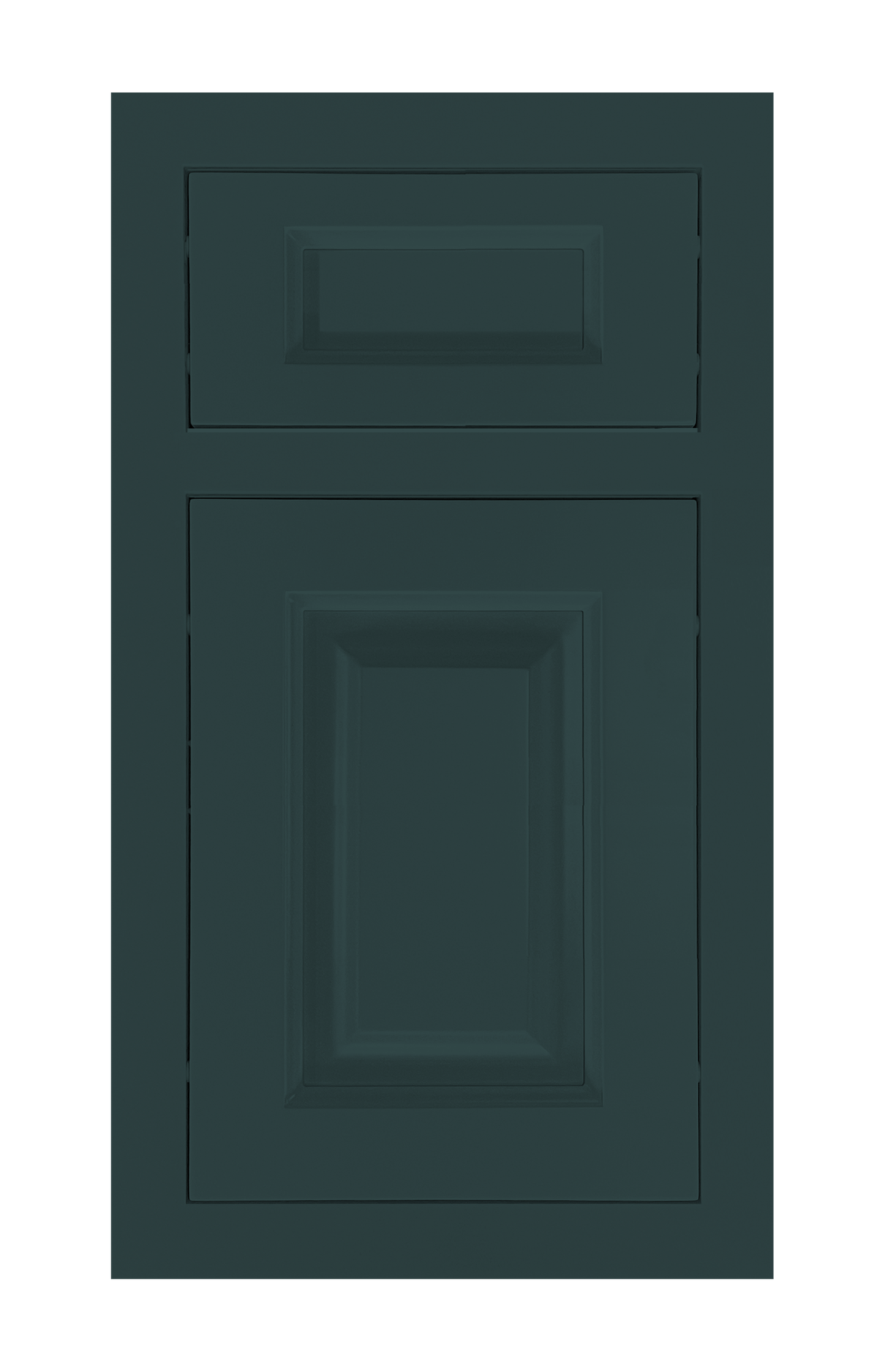 Traditional Frame Raised door sample in Billard Green by Europly