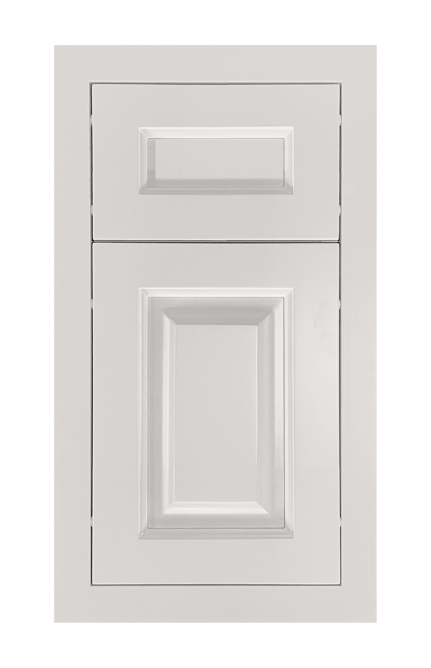 Modern Frame Raised door sample in Pearl White by Europly