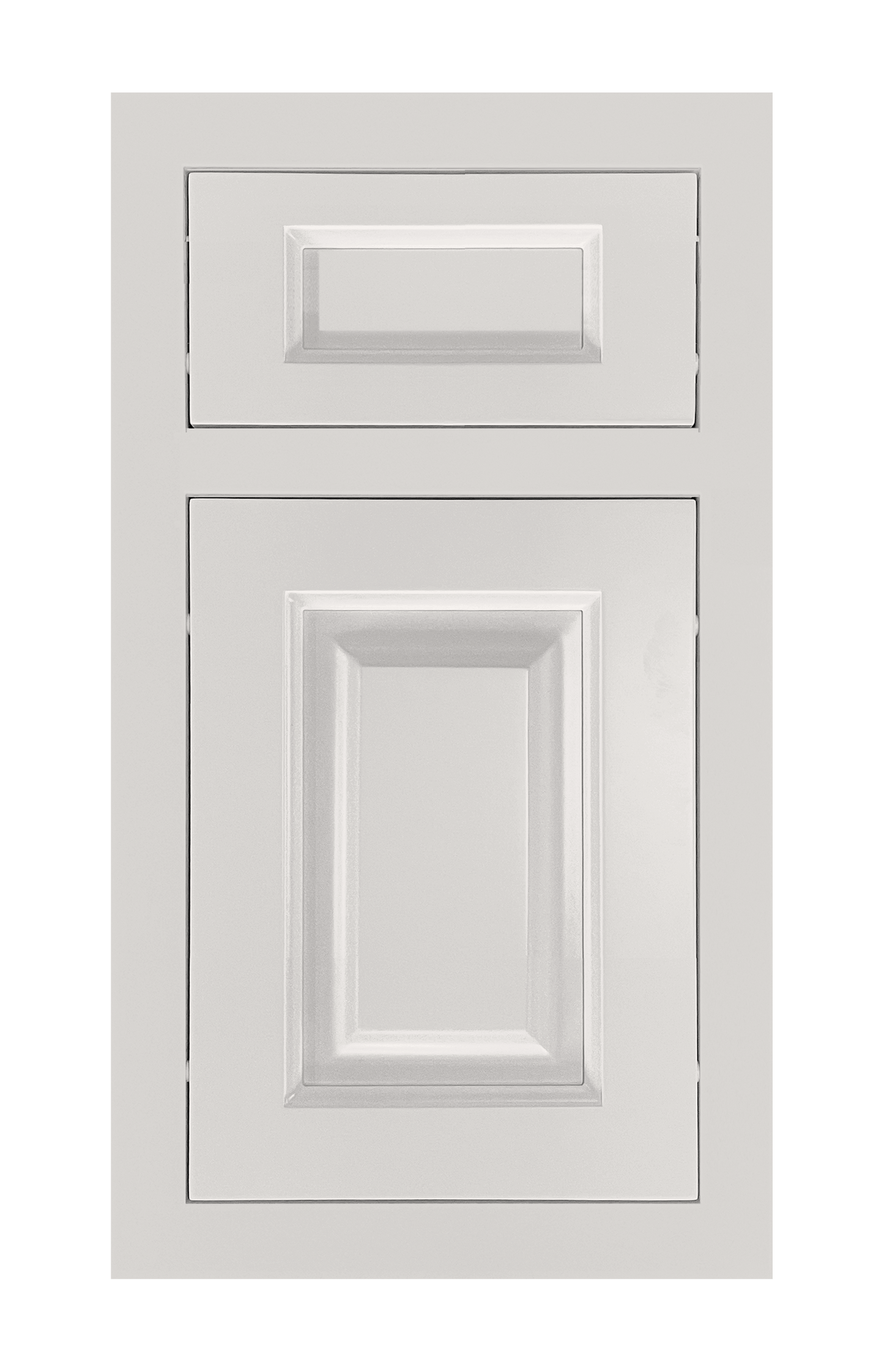 Traditional Frame Raised door sample in Pearl White by Europly