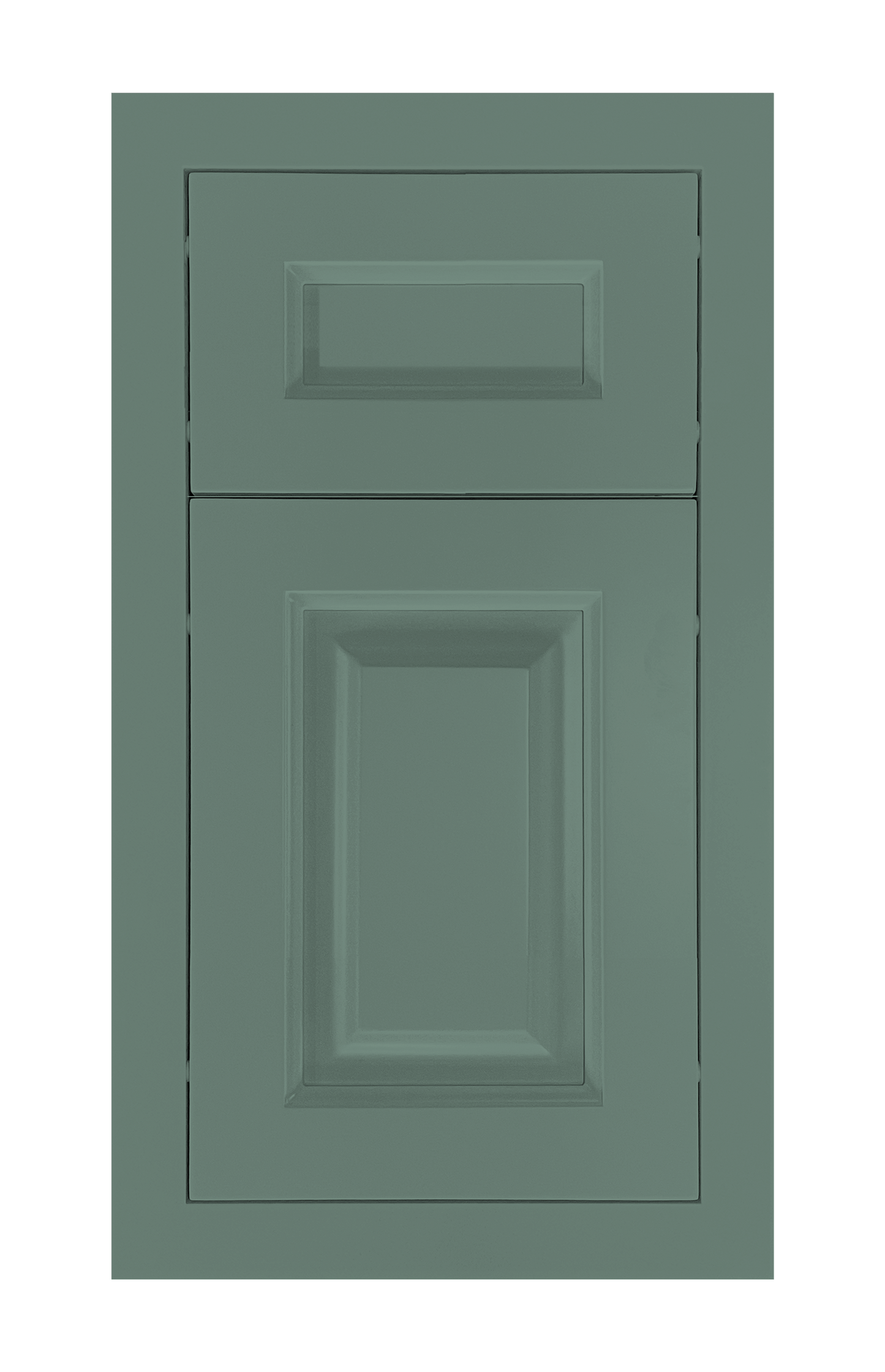 Modern Frame Raised door sample in Willow Green by Europly