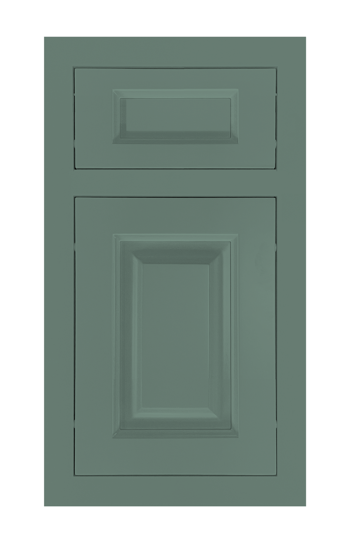 Traditional Frame Raised door sample in Willow Green by Europly