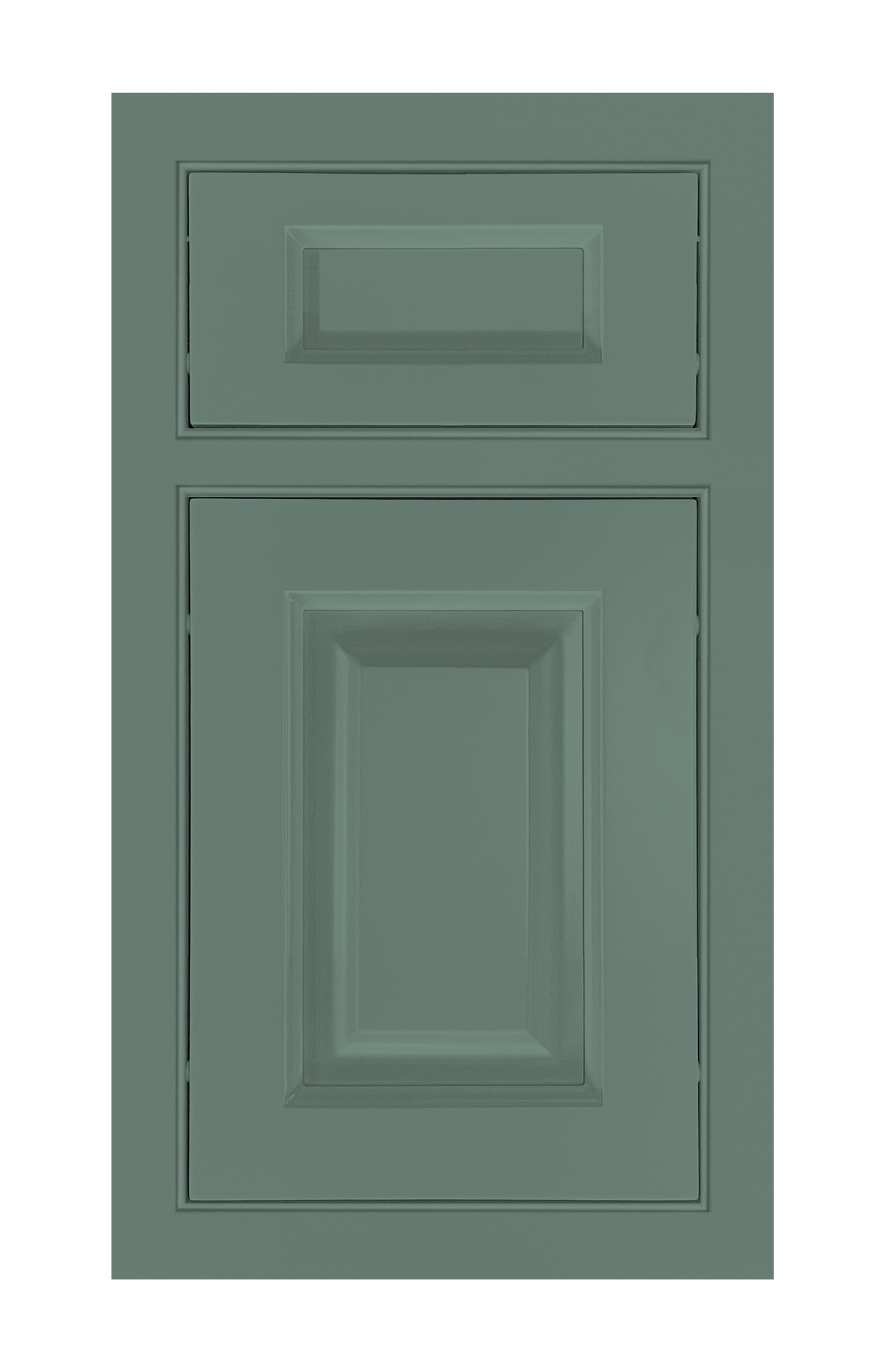Beaded Frame Raised door sample in Willow Green by Europly