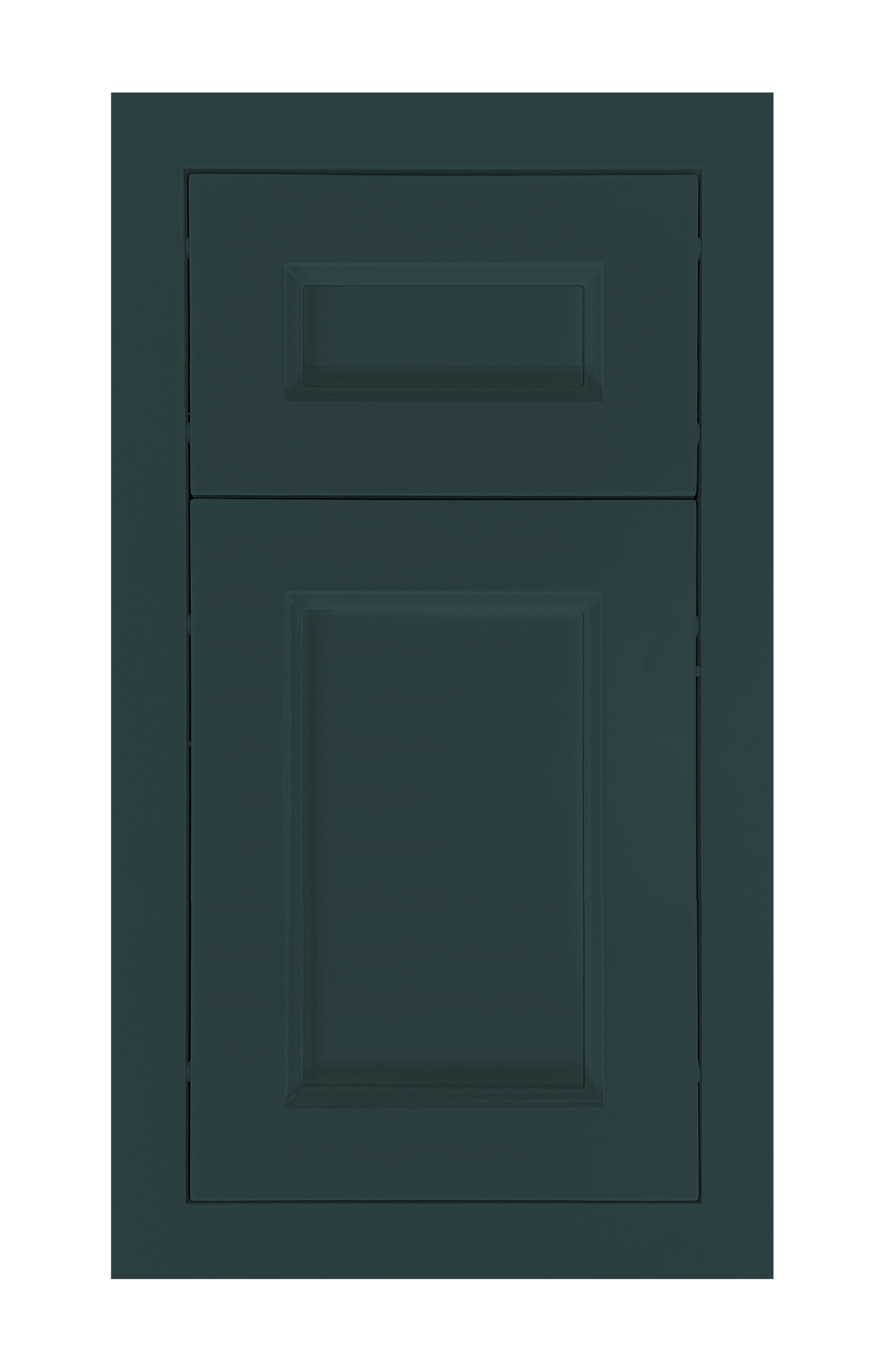 Modern Frame Recessed door sample in Billard Green by Europly