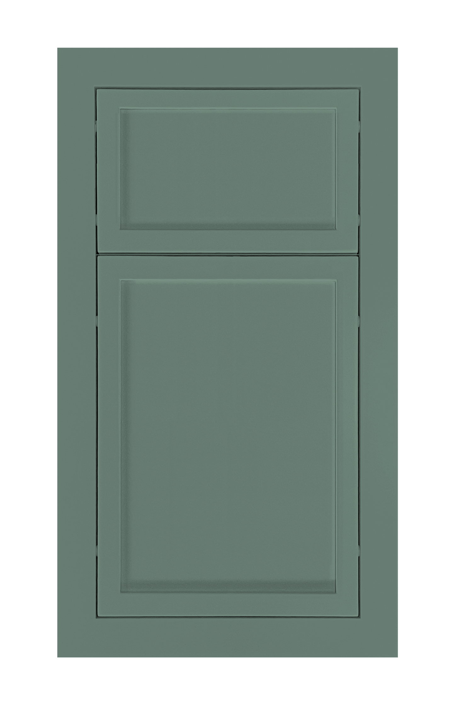Modern Frame Slim Shaker door sample in Willow Green by Europly