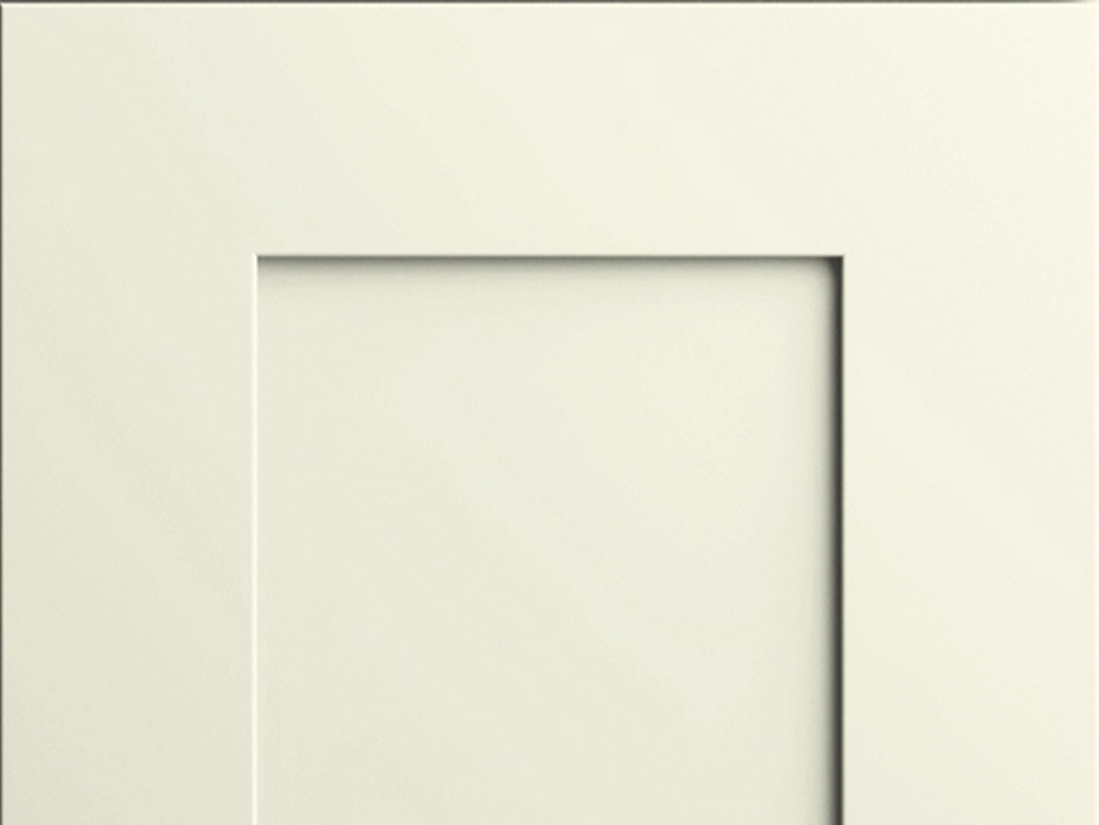 Elegant + door sample in Sleek White by CNC Cabinetry