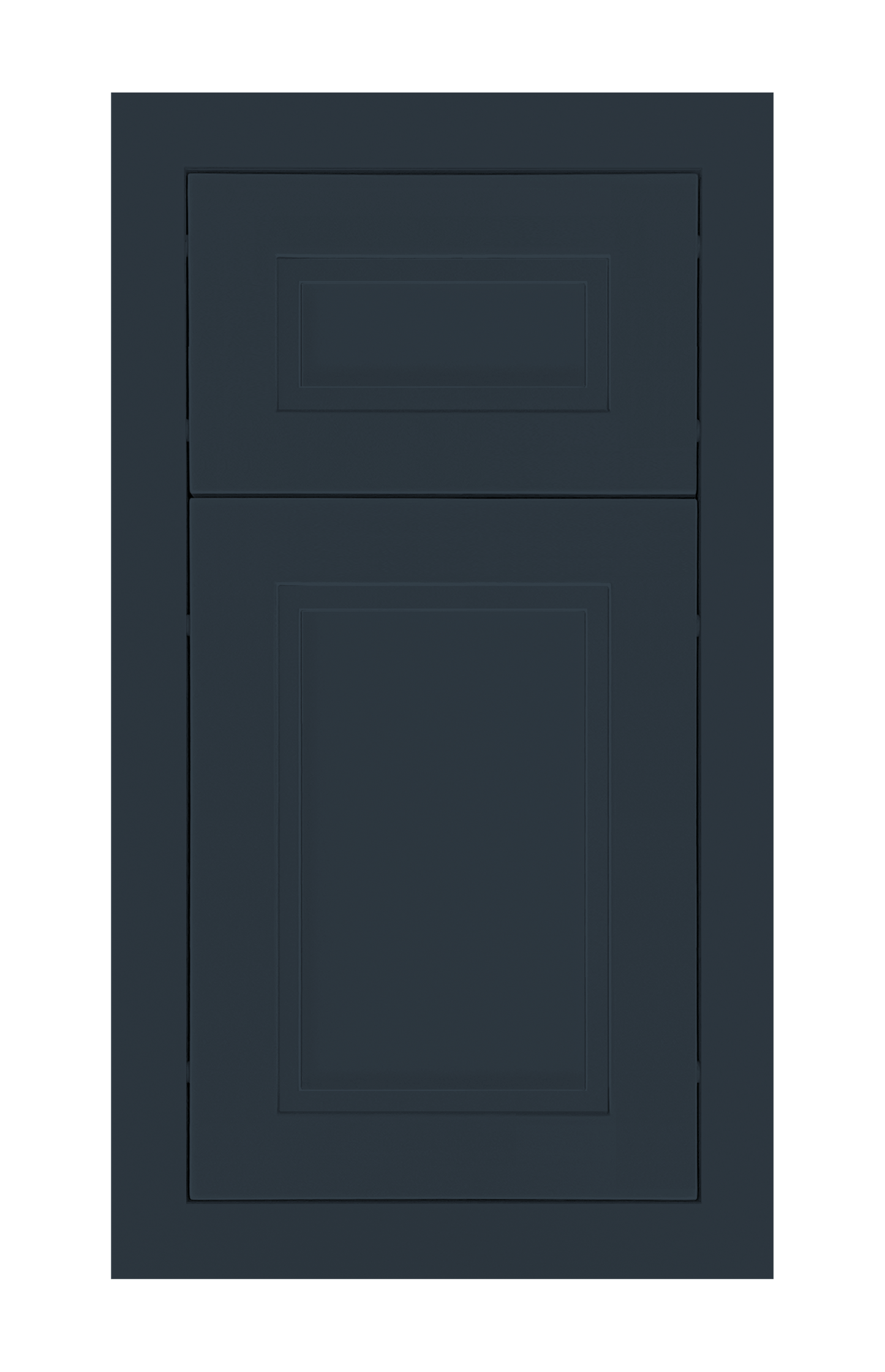 Modern Frame Stepped Shaker door sample in Indigo by Europly