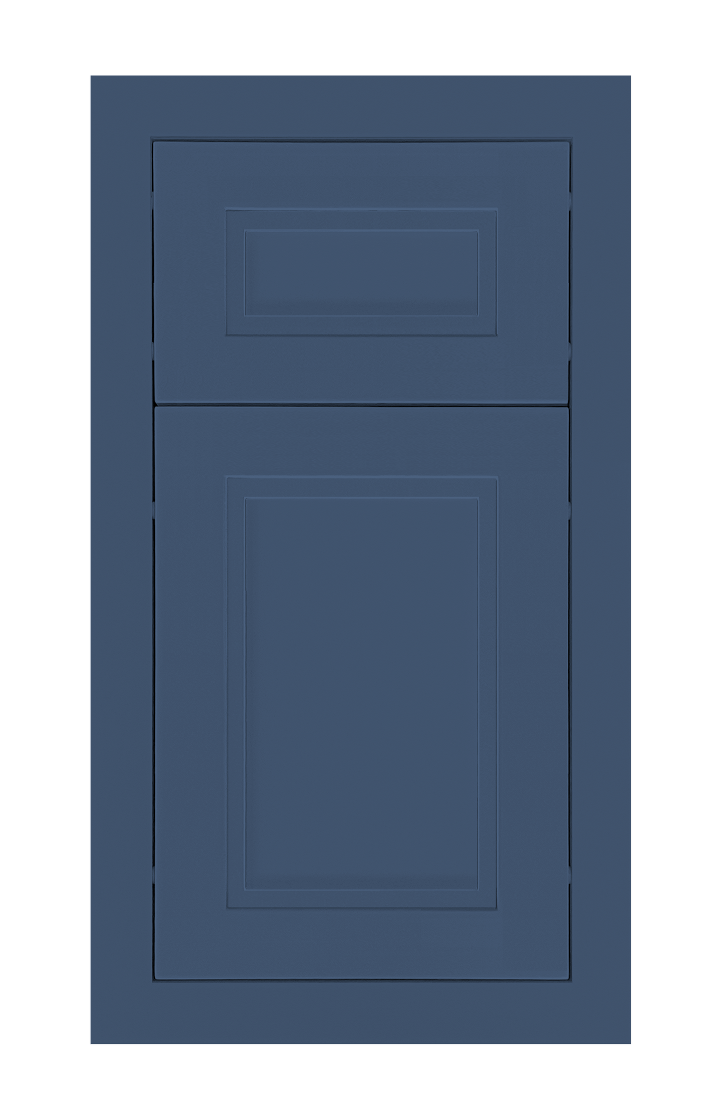 Modern Frame Stepped Shaker door sample in Navy Blue by Europly