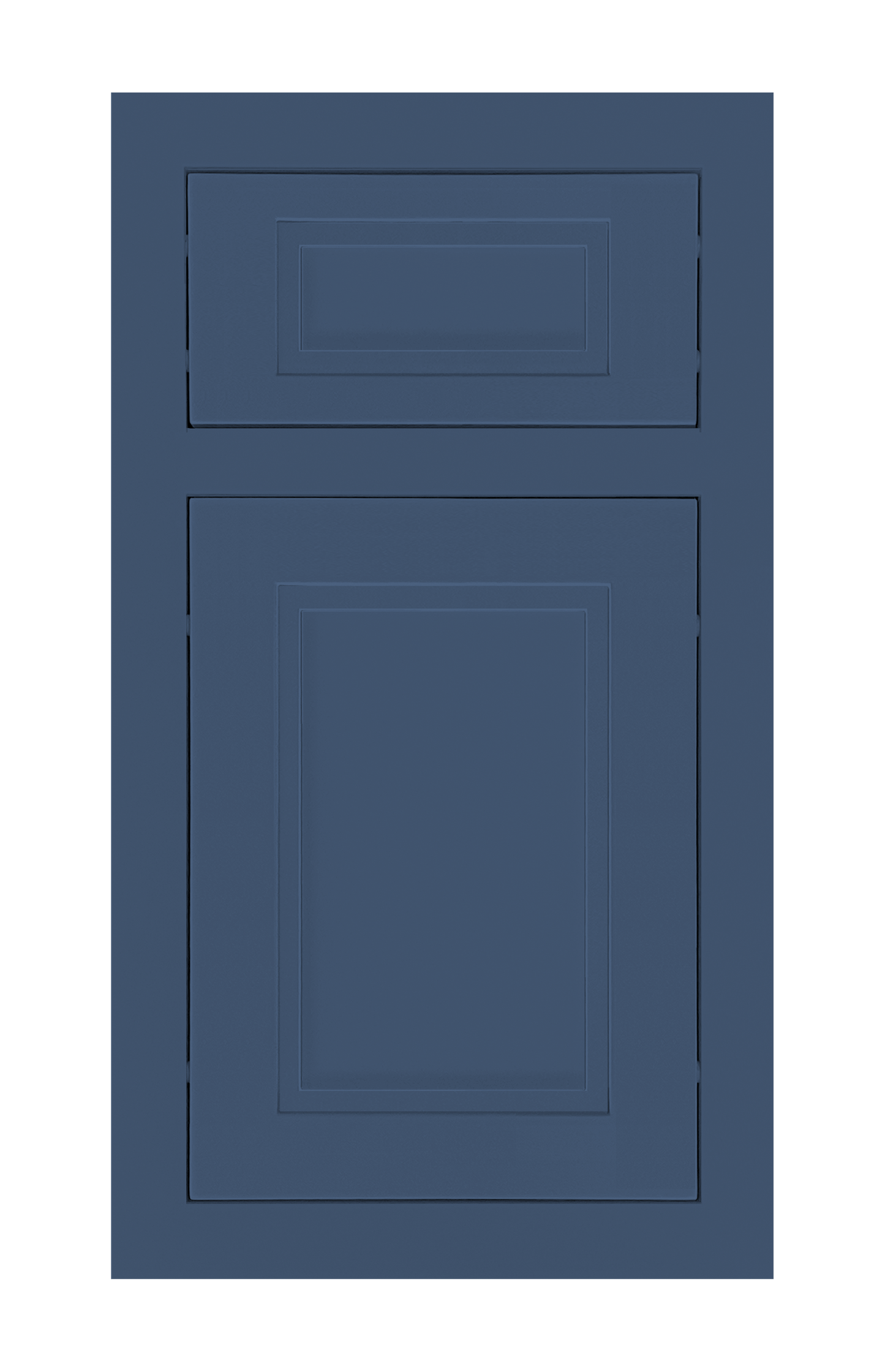 Traditional Frame Stepped Shaker door sample in Navy Blue by Europly