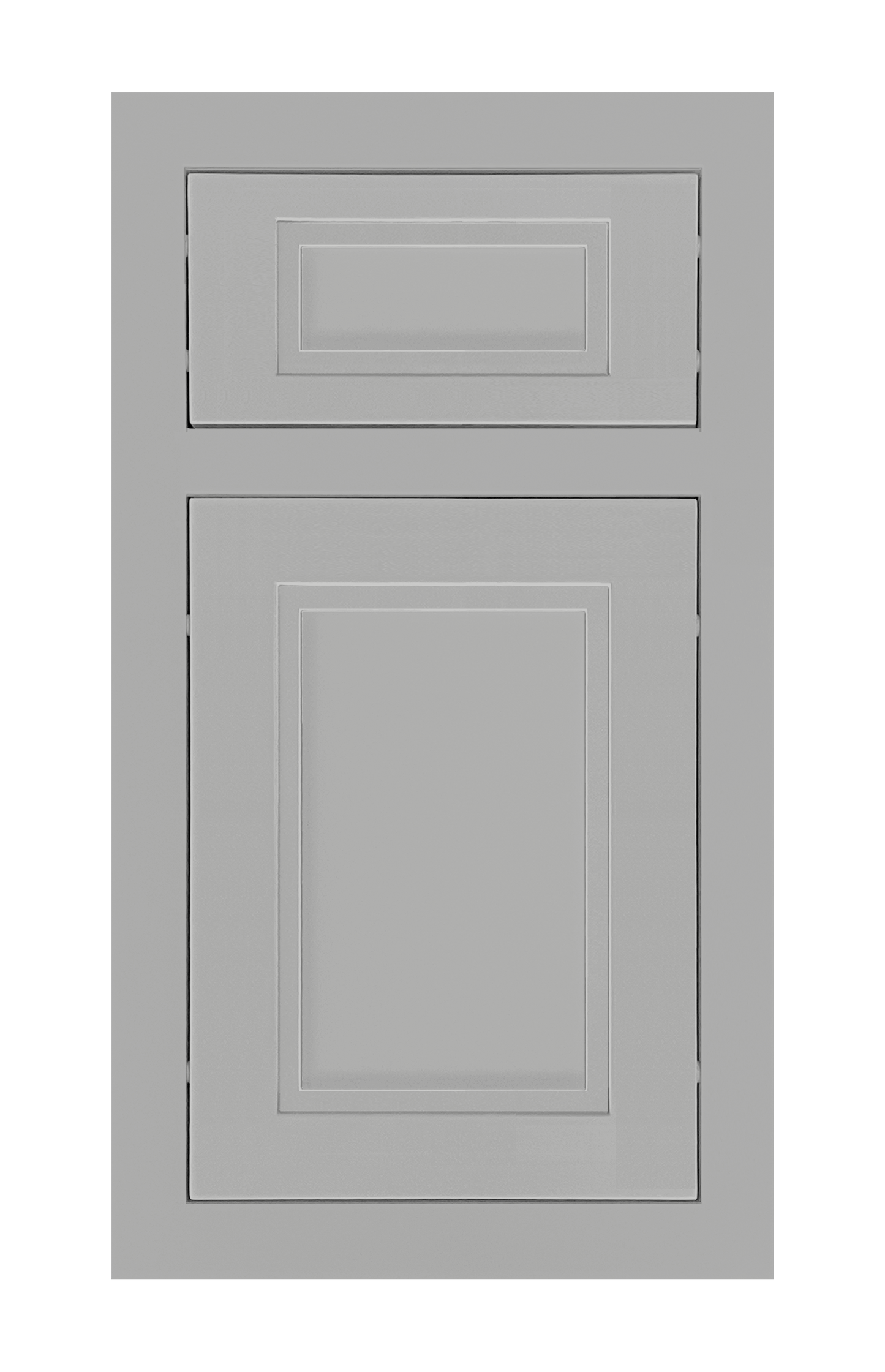 Traditional Frame Stepped Shaker door sample in Star Silver by Europly