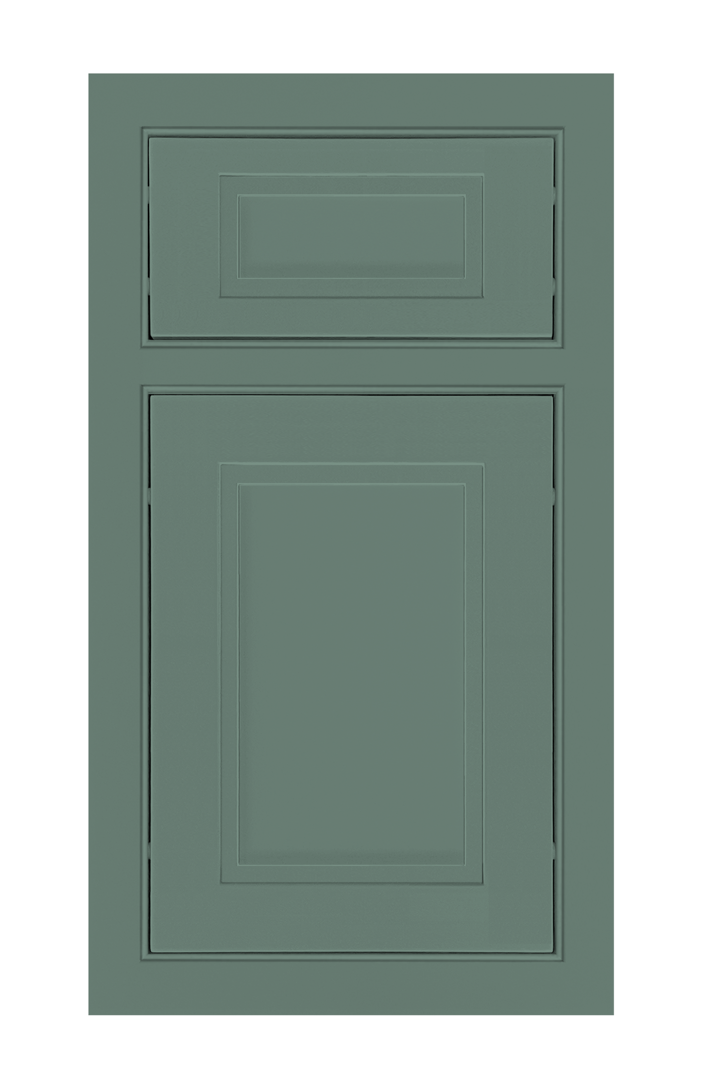Beaded Frame Stepped Shaker door sample in Willow Green by Europly