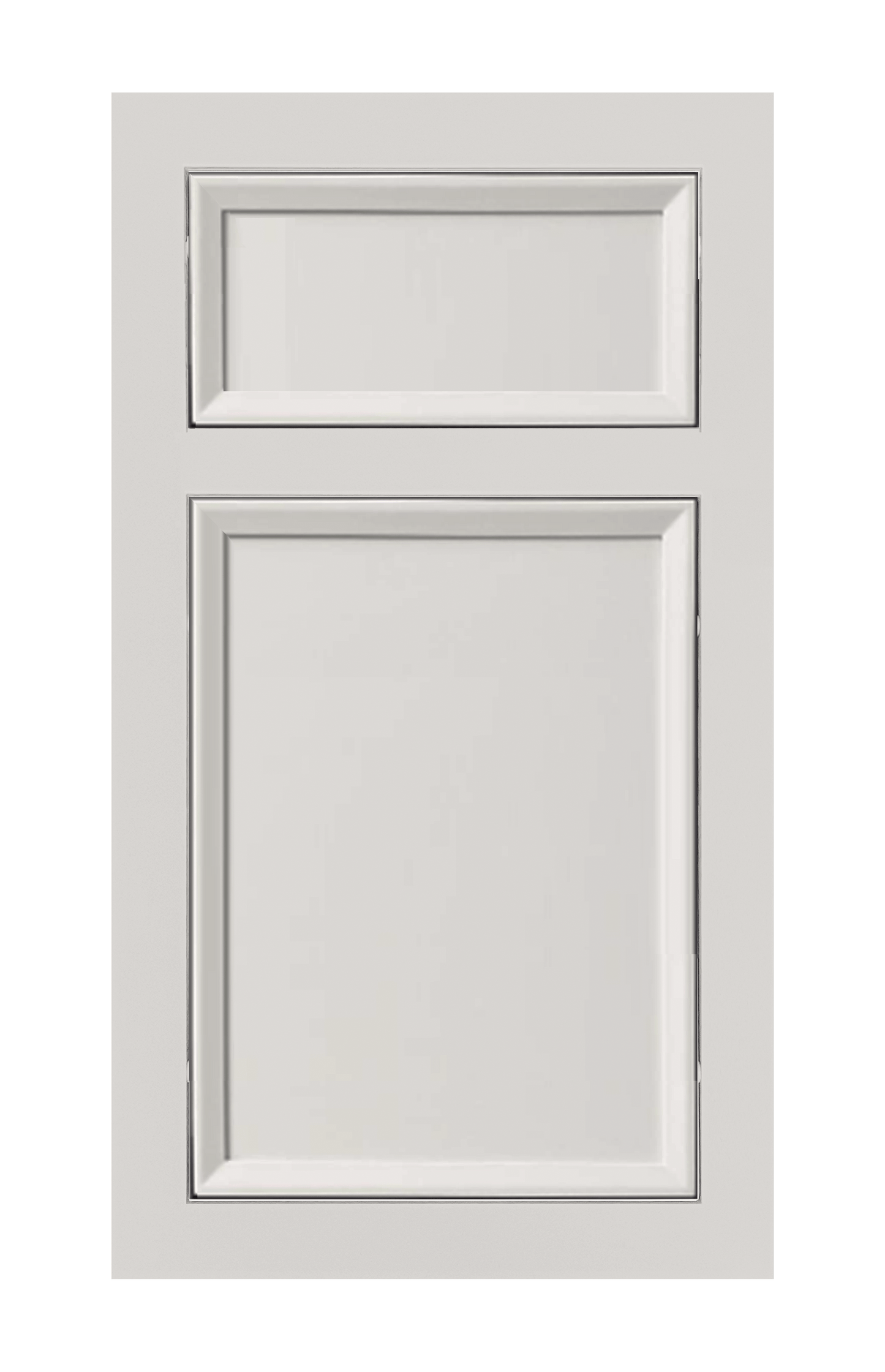 Traditional Frame Beveled Edge door sample in Pearl White by Europly