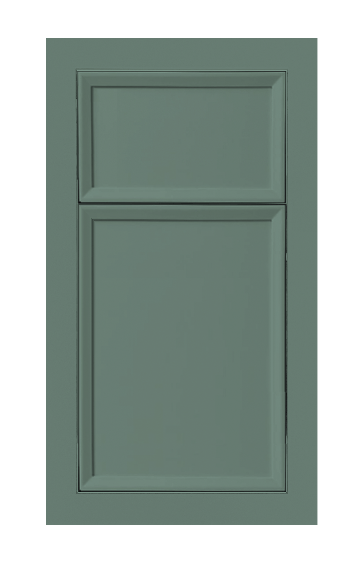 Modern Frame Beveled Edge door sample in Willow Green by Europly