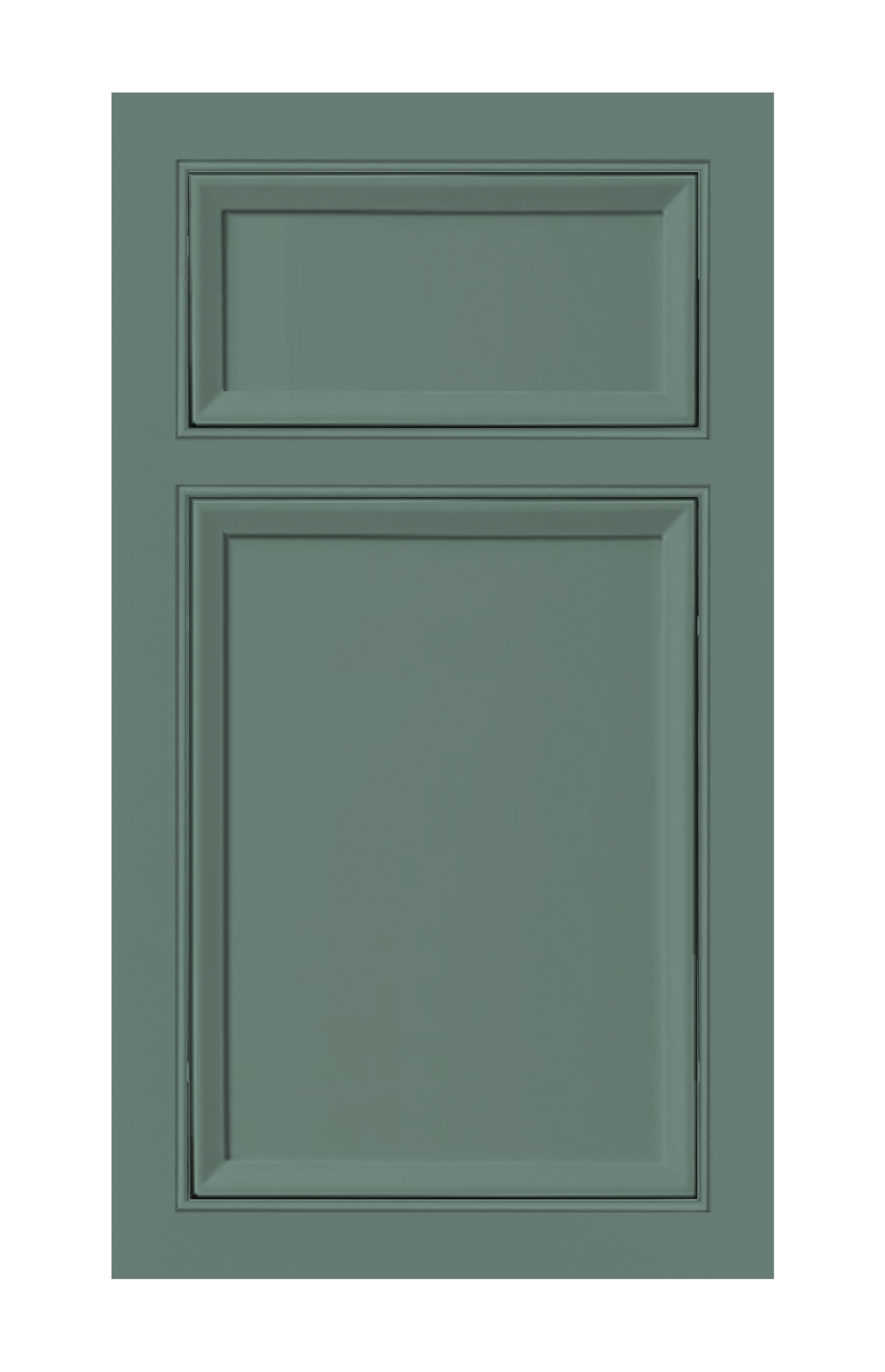 Beaded Frame Beveled Edge door sample in Willow Green by Europly