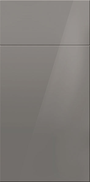 Milano door sample in Fossil Grey Gloss by CNC Cabinetry