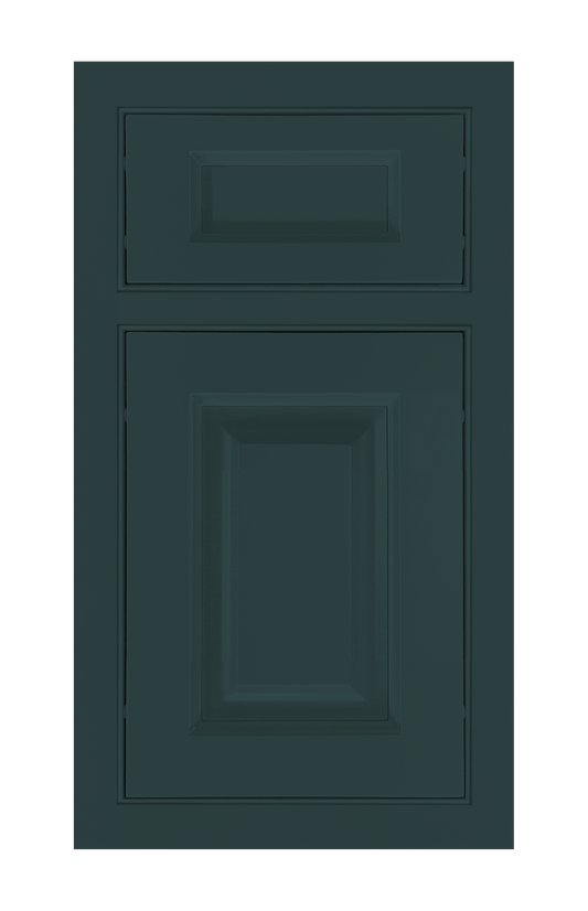 Beaded Frame Raised door sample in Billard Green by Europly