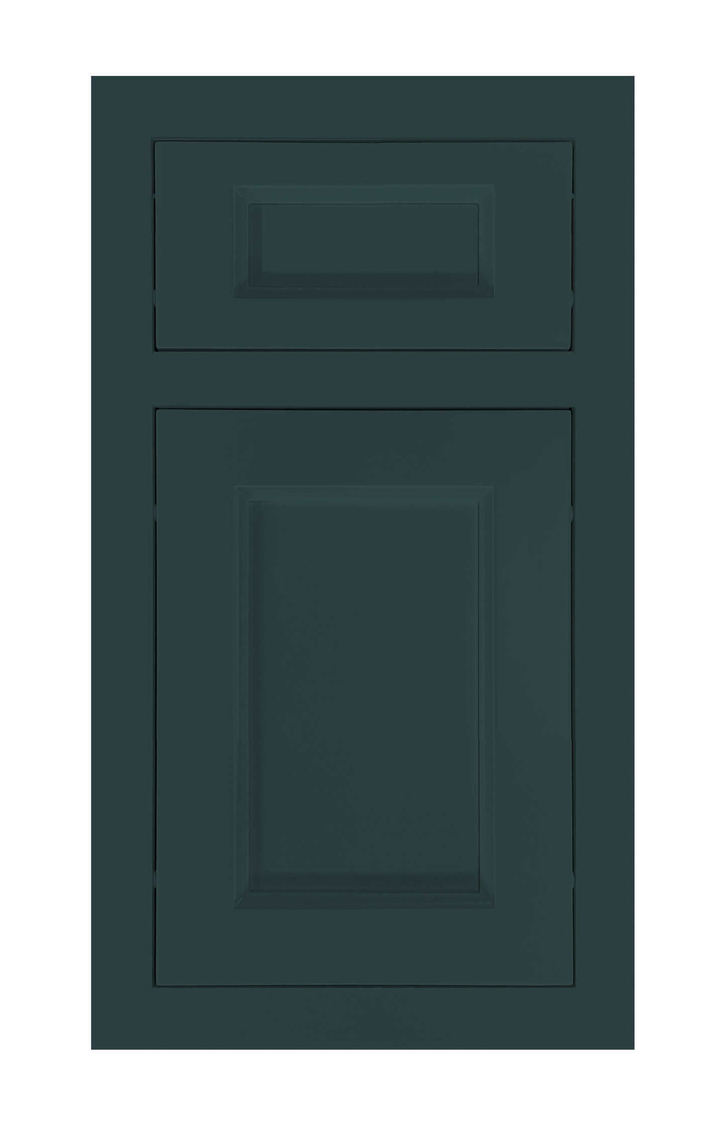 Traditional Frame Recessed door sample in Billard Green by Europly
