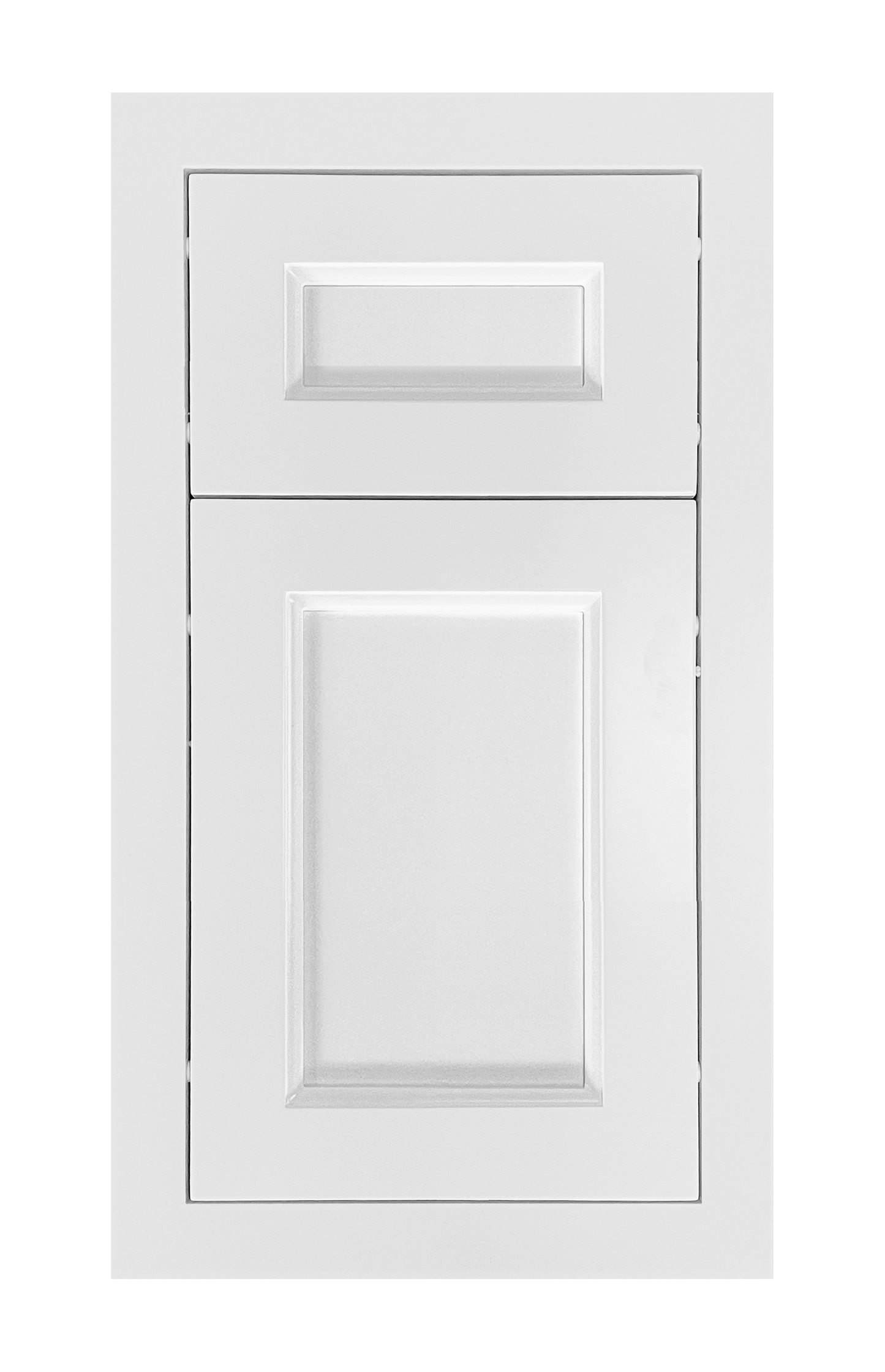 Modern Frame Recessed door sample in Bright White by Europly