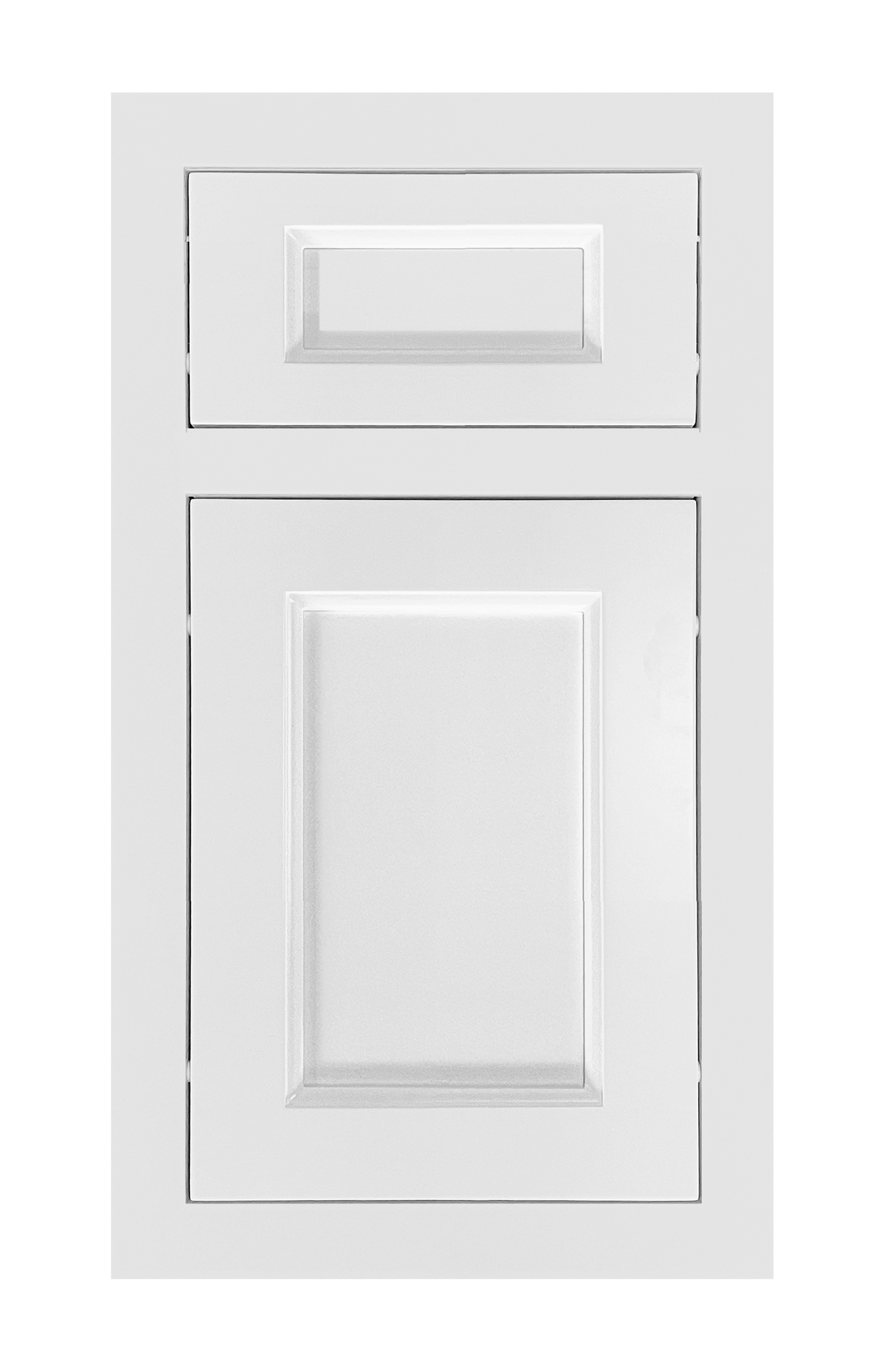 Traditional Frame Recessed door sample in Bright White by Europly