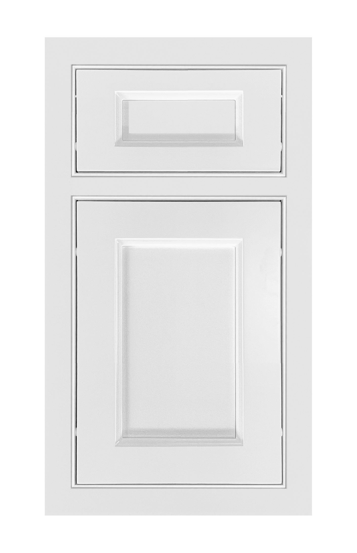 Beaded Frame Recessed door sample in Bright White by Europly