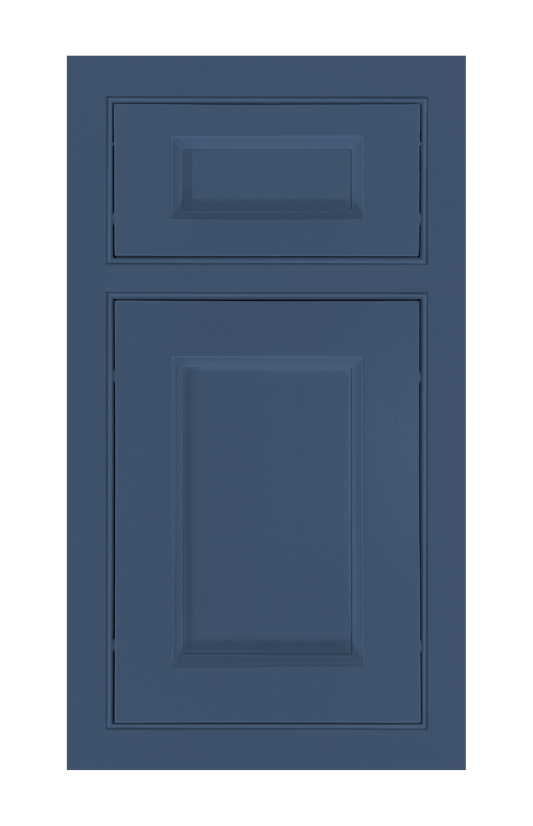 Beaded Frame Recessed door sample in Navy Blue by Europly