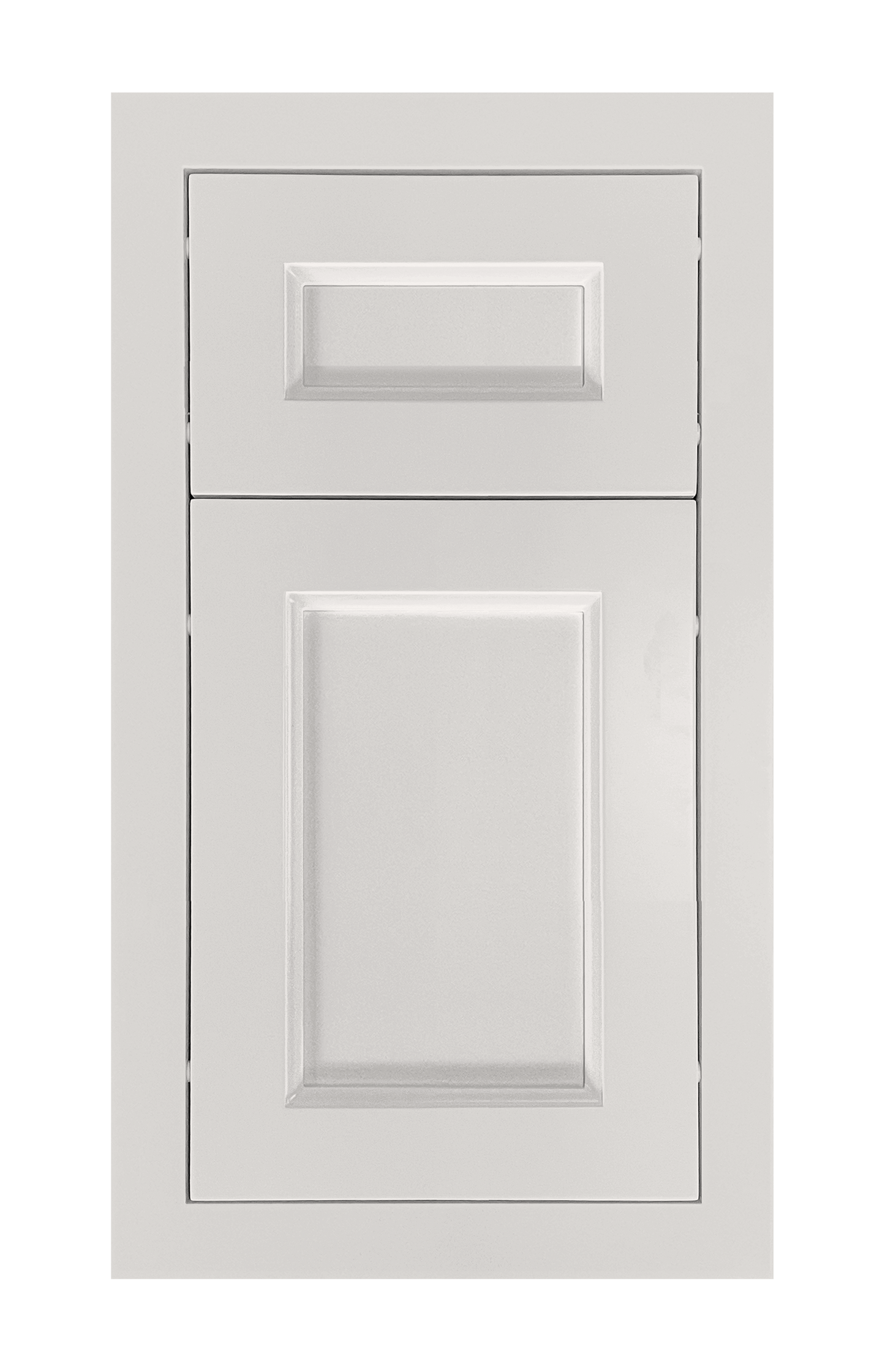 Modern Frame Recessed door sample in Pearl White by Europly