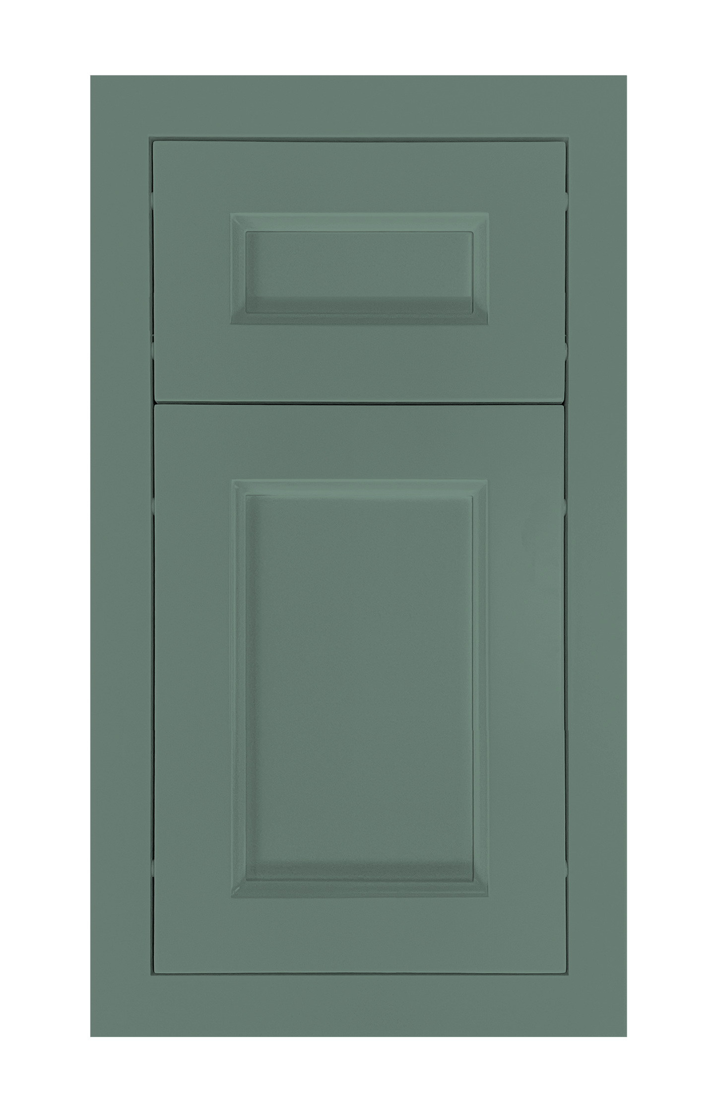 Modern Frame Recessed door sample in Willow Green by Europly