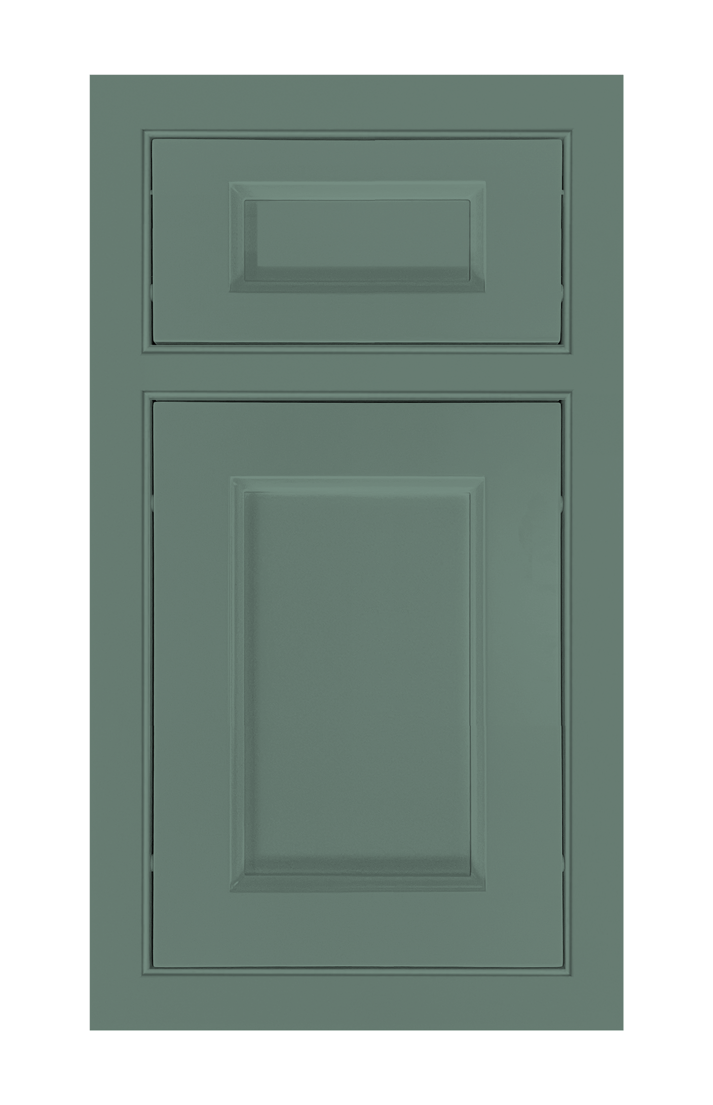 Beaded Frame Recessed door sample in Willow Green by Europly