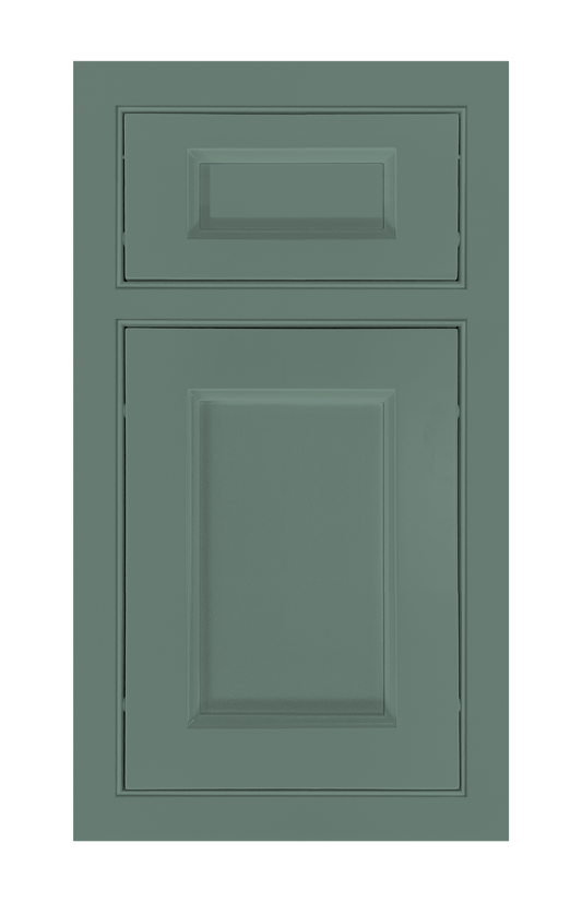 Beaded Frame Recessed door sample in Willow Green by Europly