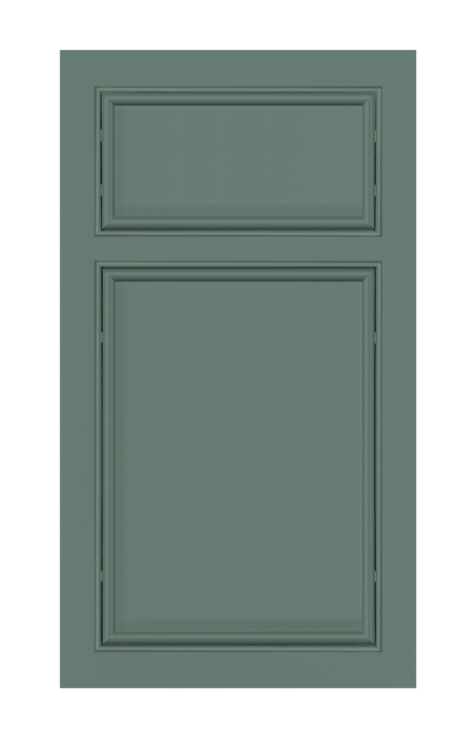 Beaded Frame Oval Edge door sample in Willow Green by Europly