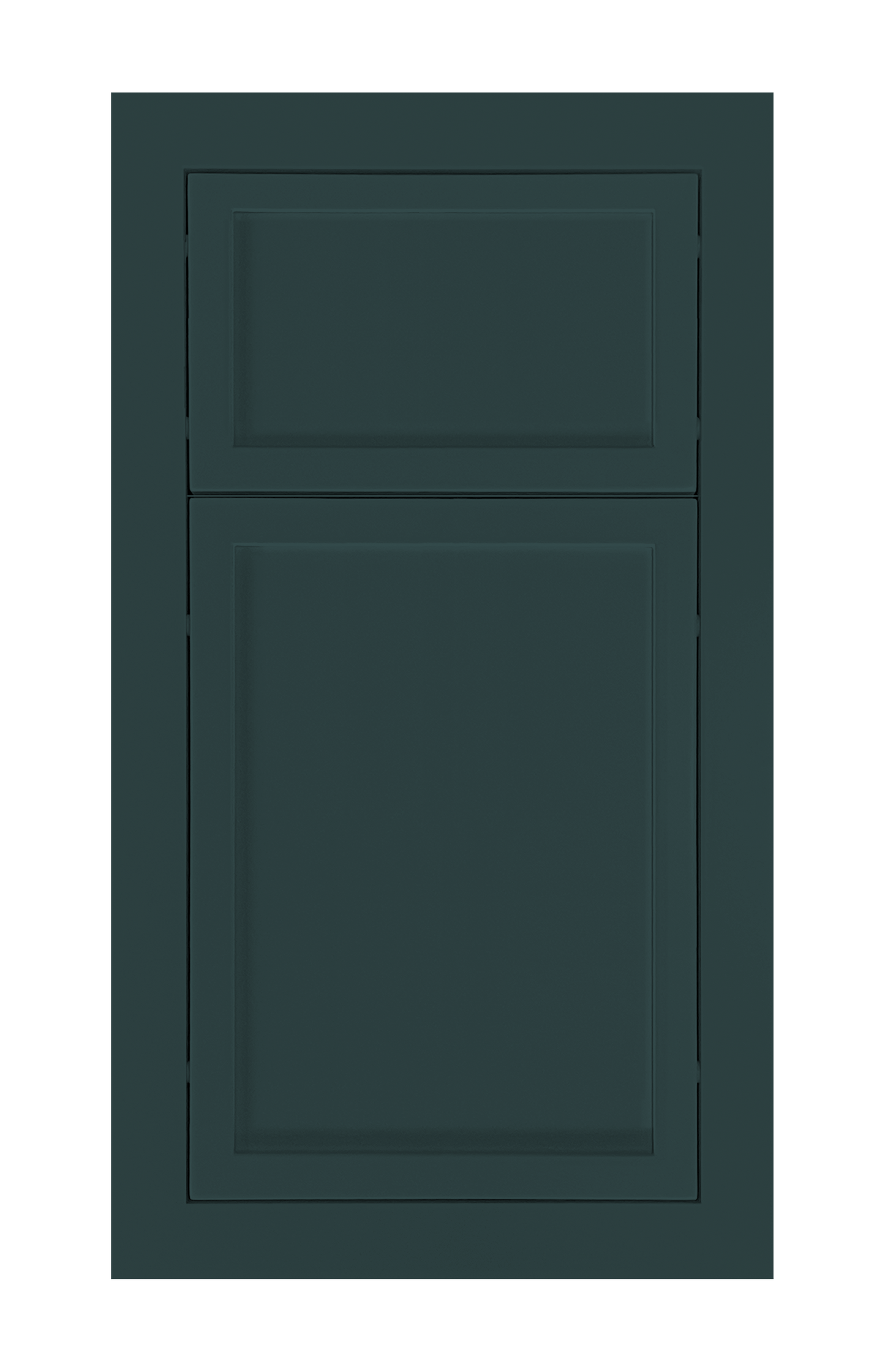 Modern Frame Slim Shaker door sample in Billard Green by Europly