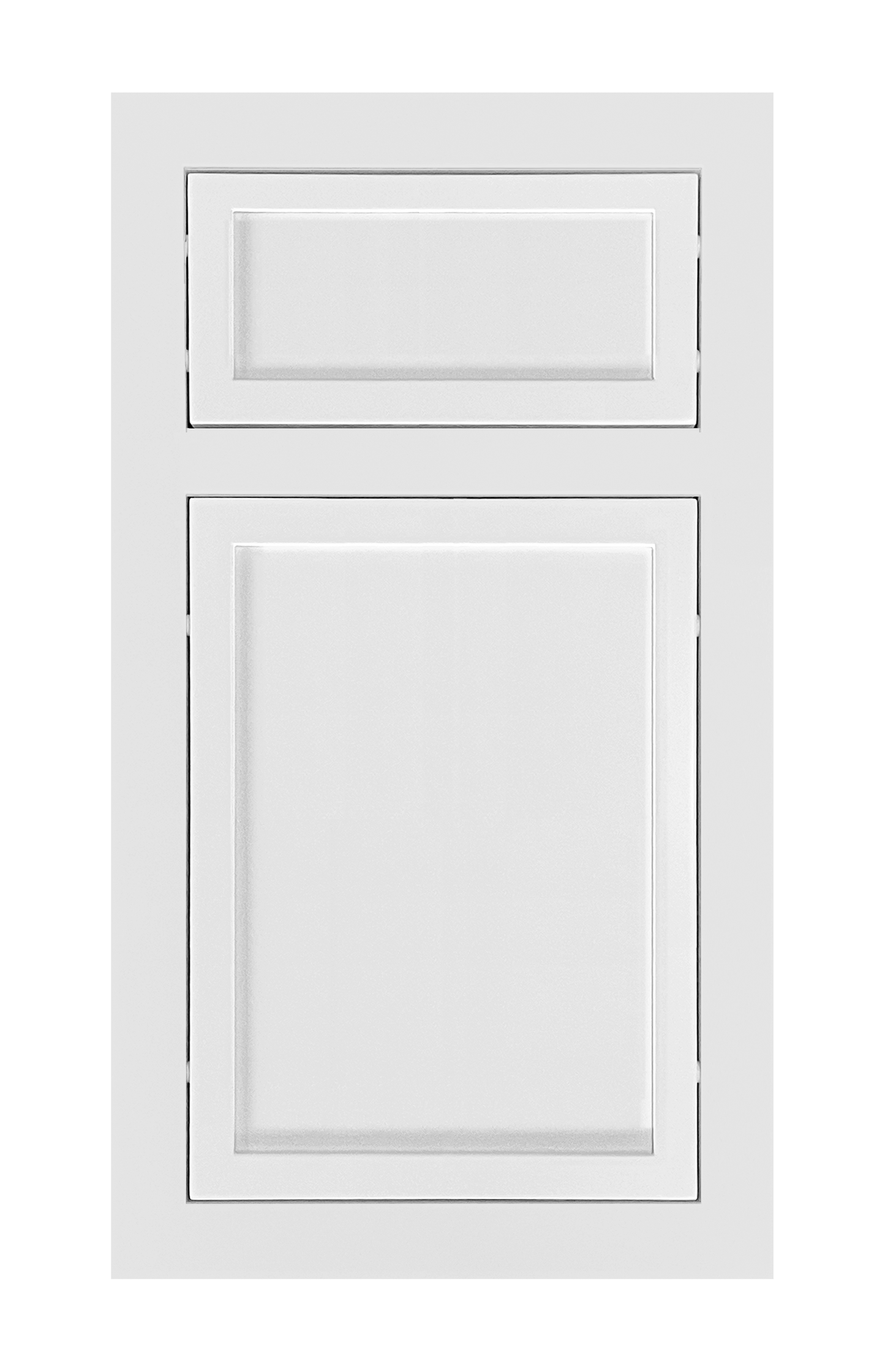 Traditional Frame Slim Shaker door sample in Bright White by Europly
