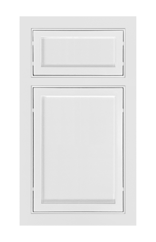 Beaded Frame Slim Shaker door sample in Bright White by Europly