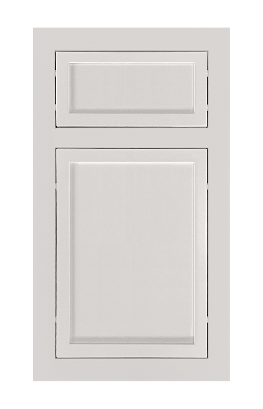 Traditional Frame Slim Shaker door sample in Pearl White by Europly