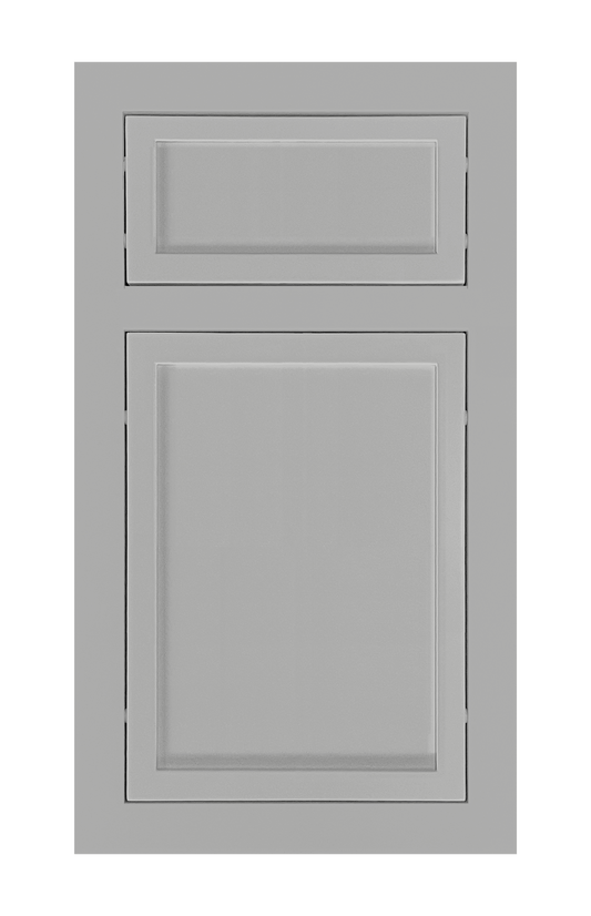 Traditional Frame Slim Shaker door sample in Star Silver by Europly