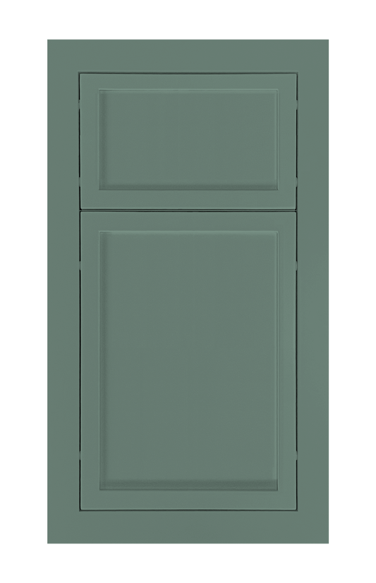 Modern Frame Slim Shaker door sample in Willow Green by Europly