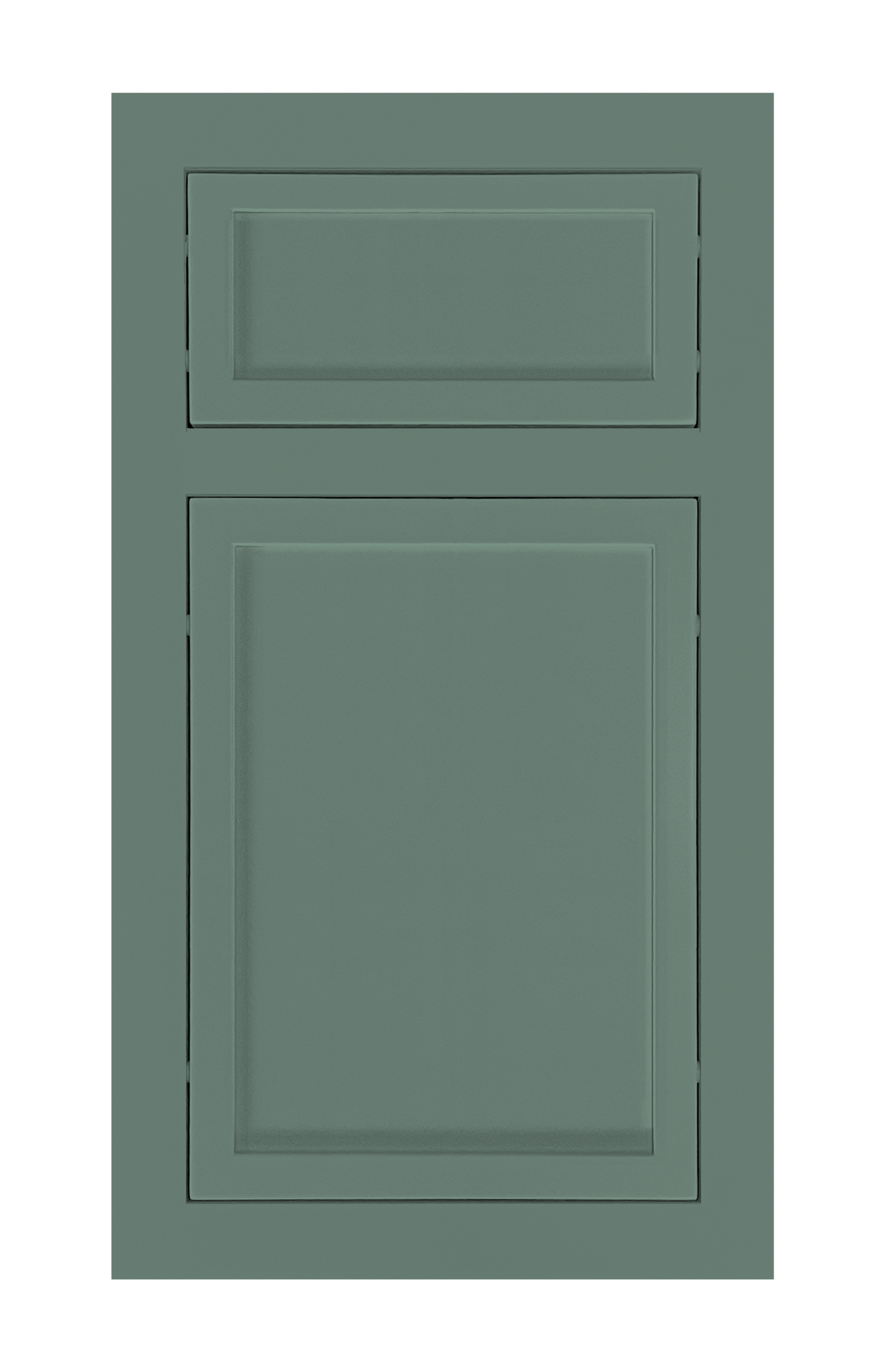 Traditional Frame Slim Shaker door sample in Willow Green by Europly