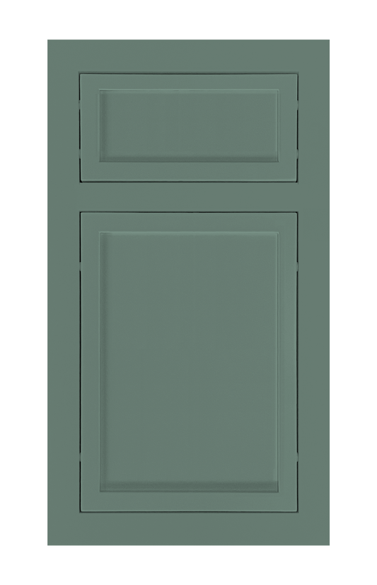 Traditional Frame Slim Shaker door sample in Willow Green by Europly