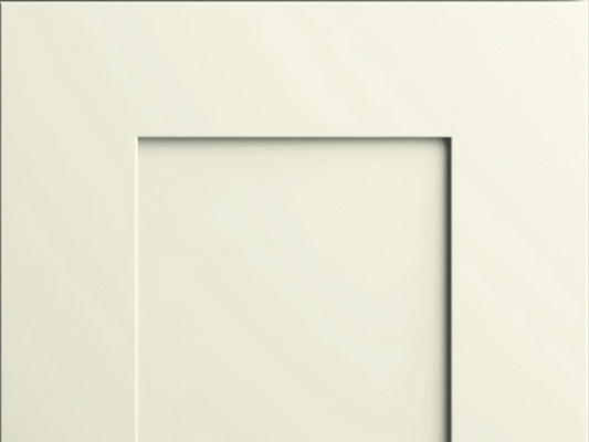 Elegant + door sample in Sleek White by CNC Cabinetry