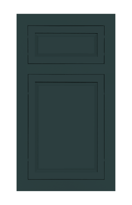 Traditional Frame Slim Raised door sample in Billard Green by Europly