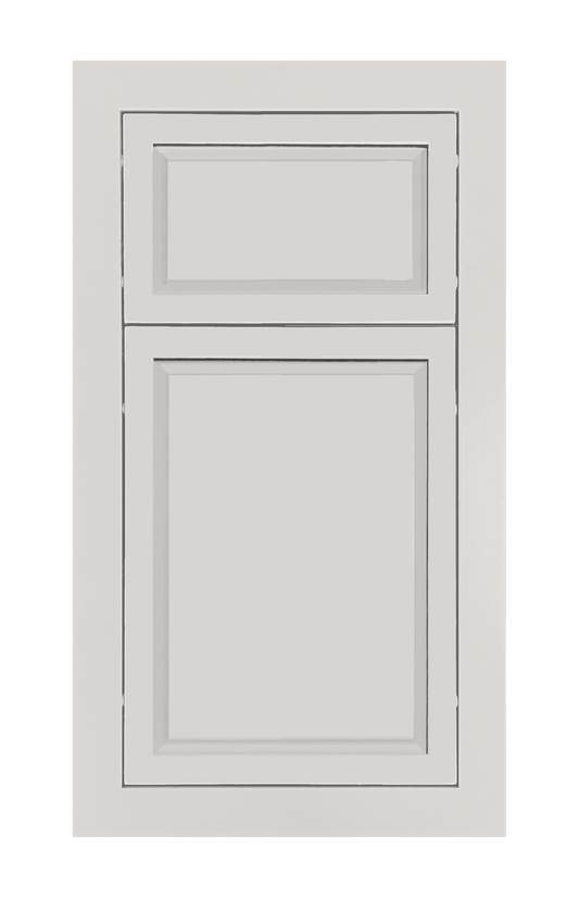 Modern Frame Slim Raised door sample in Pearl White by Europly