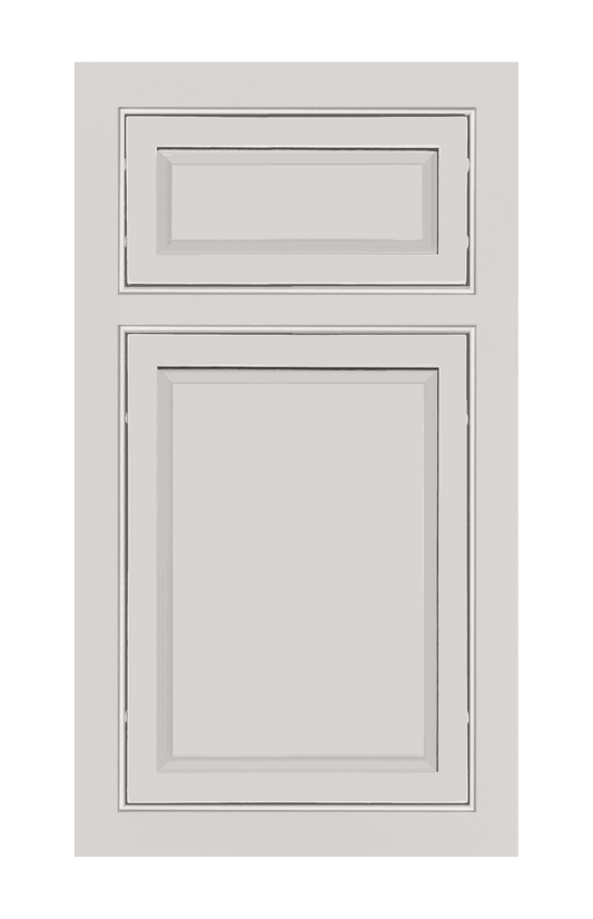 Beaded Frame Slim Raised door sample in Pearl White by Europly
