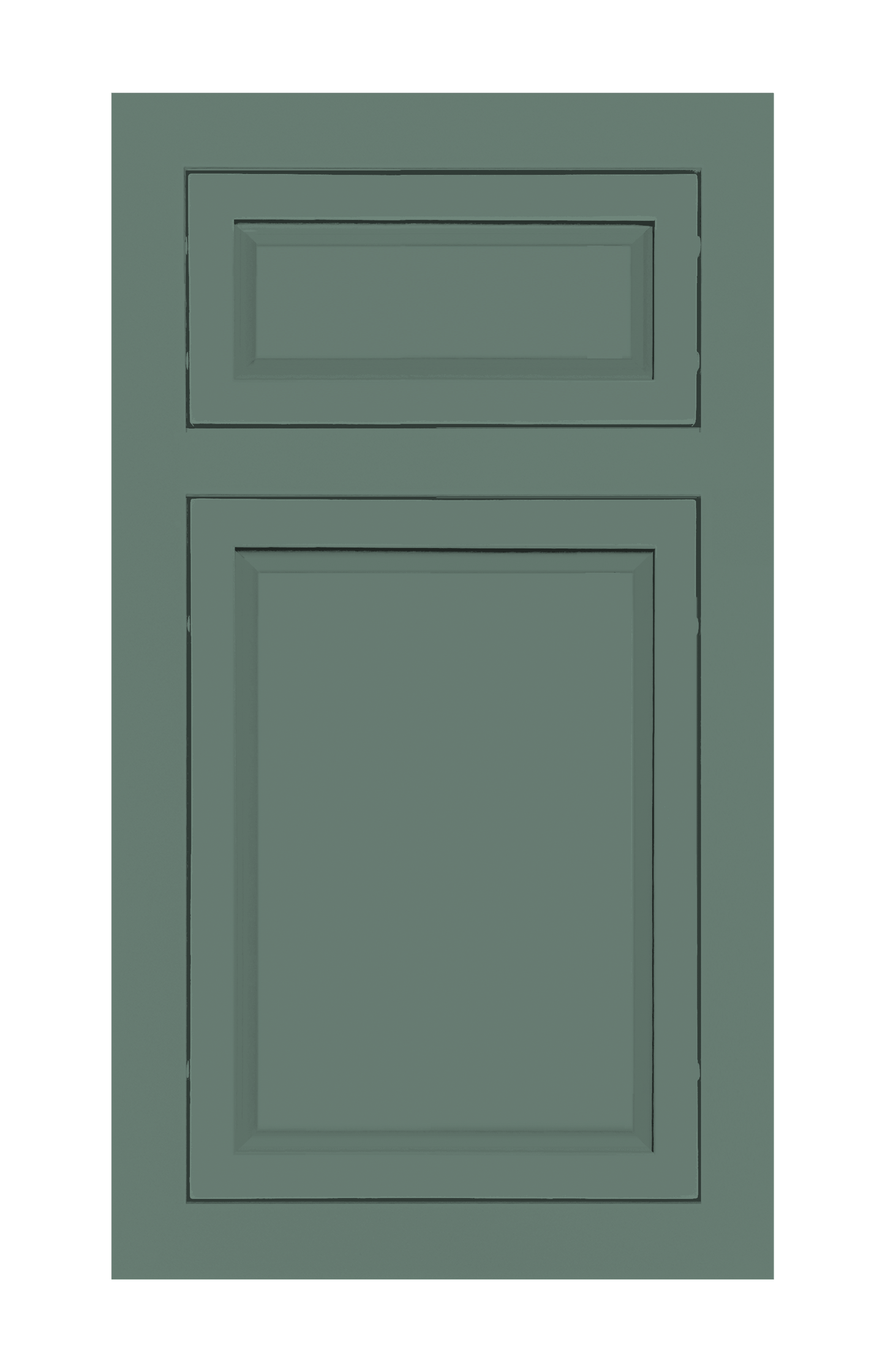 Traditional Frame Slim Raised door sample in Willow Green by Europly