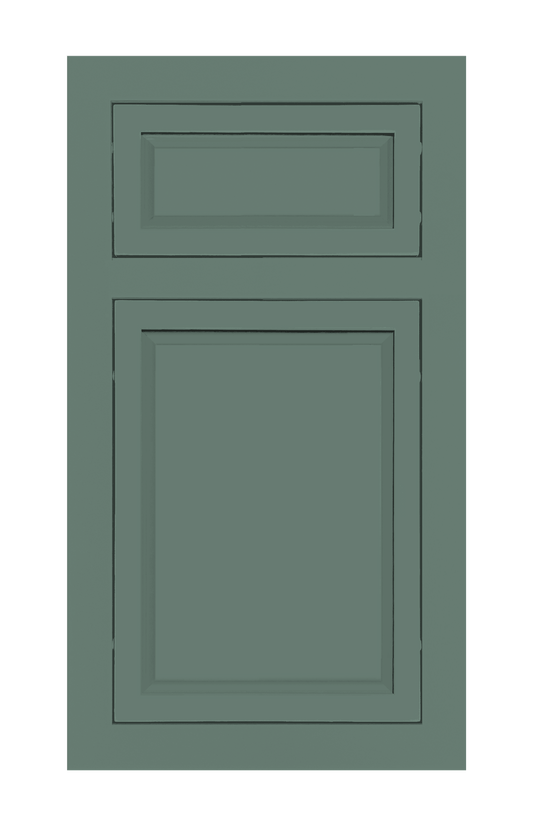 Traditional Frame Slim Raised door sample in Willow Green by Europly