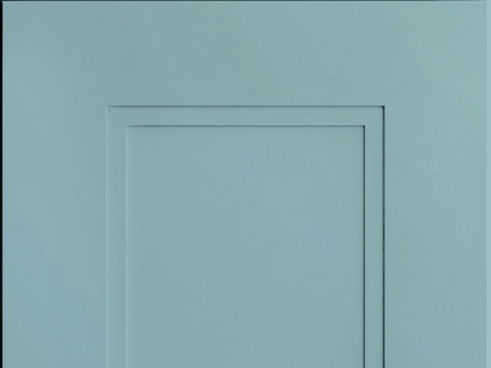 Fashion + door sample in Mountain Stream by CNC Cabinetry