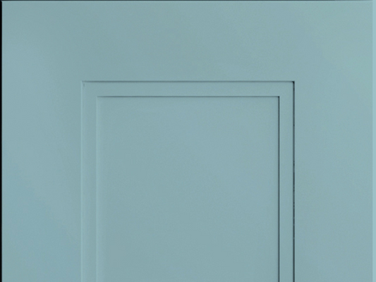 Fashion + door sample in Mountain Stream by CNC Cabinetry