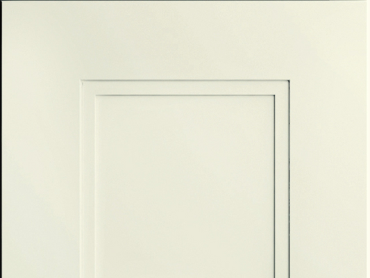 Fashion + door sample in Sleek White by CNC Cabinetry